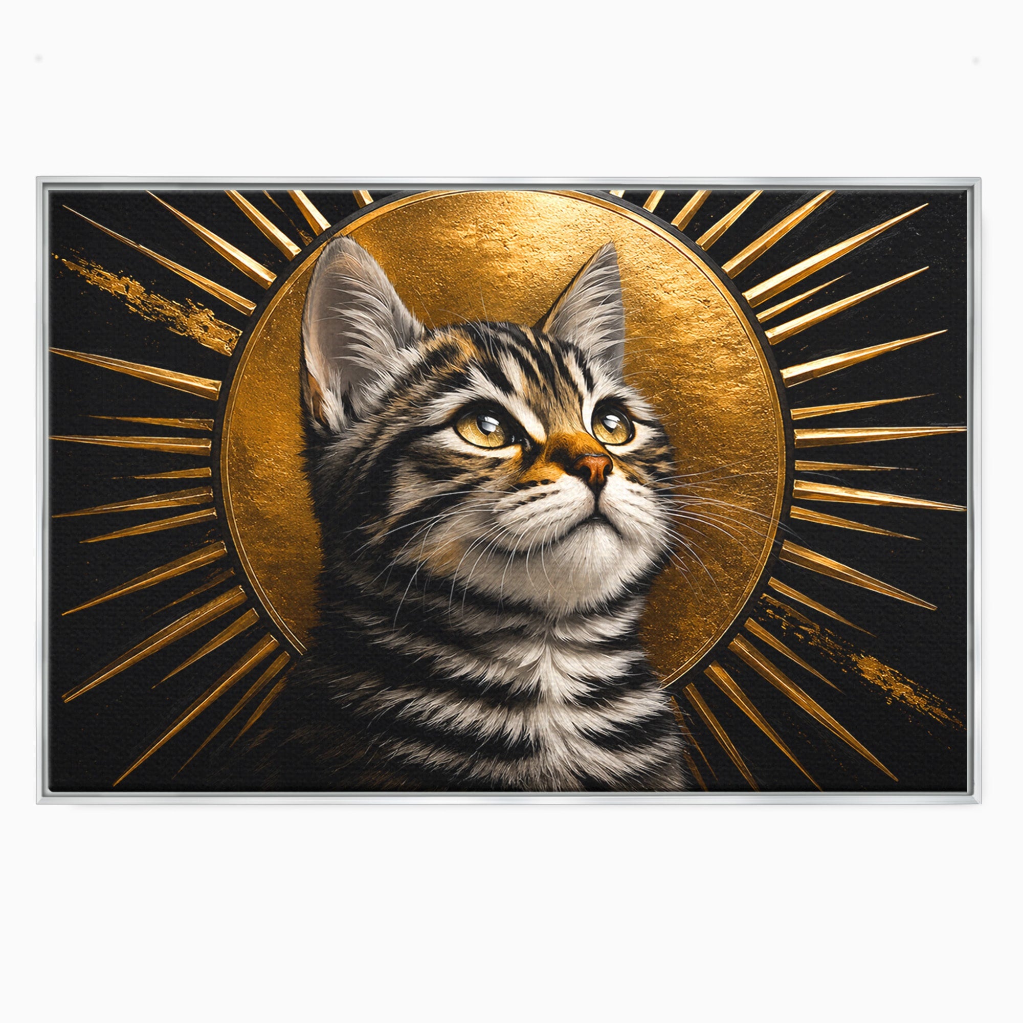 Tablou Canvas Premium LuxCanva® M1570, Micul Rege, Pisica, Animale, Portret, Eleganta, Living, Culori Vibrante
