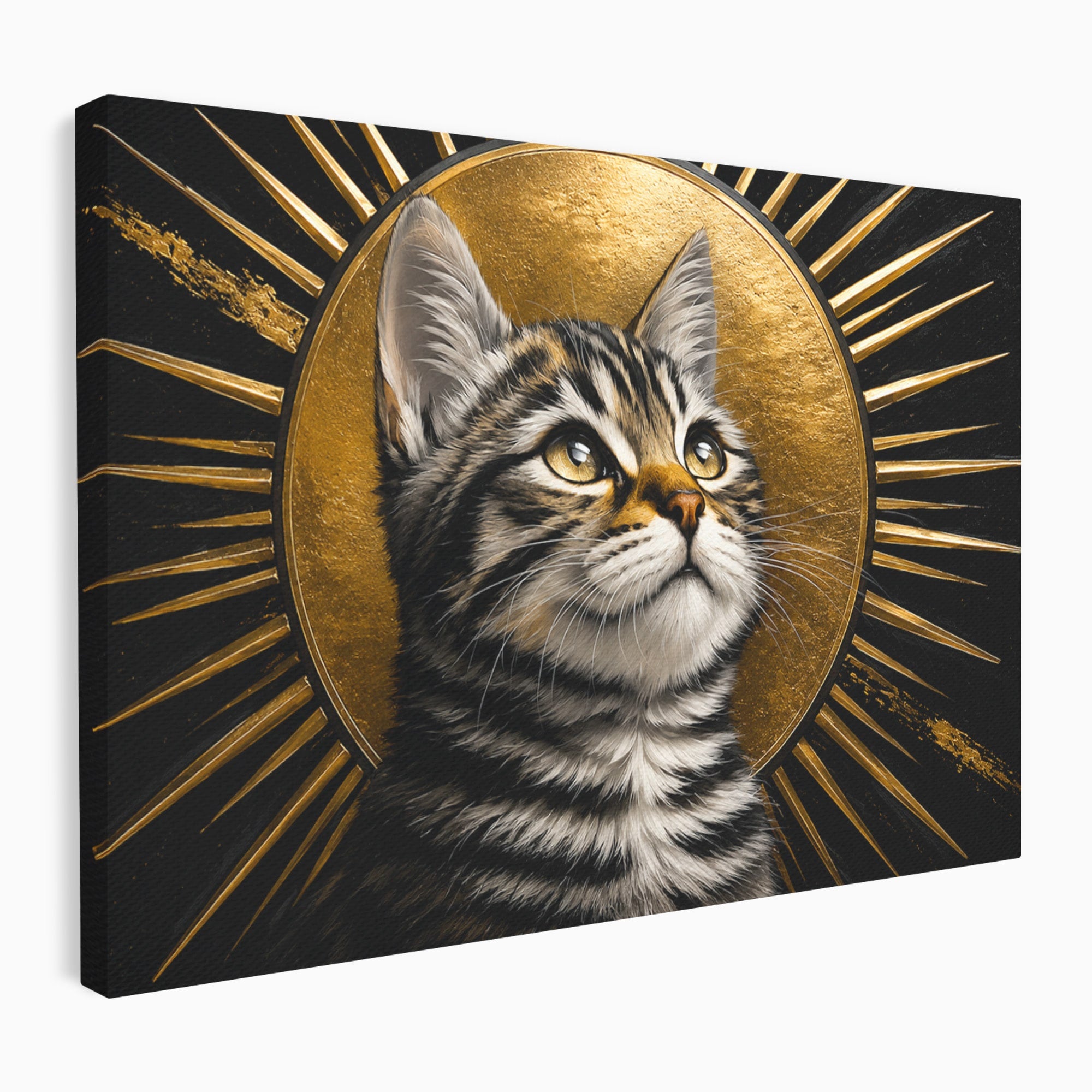 Tablou Canvas Premium LuxCanva® M1570, Micul Rege, Pisica, Animale, Portret, Eleganta, Living, Culori Vibrante