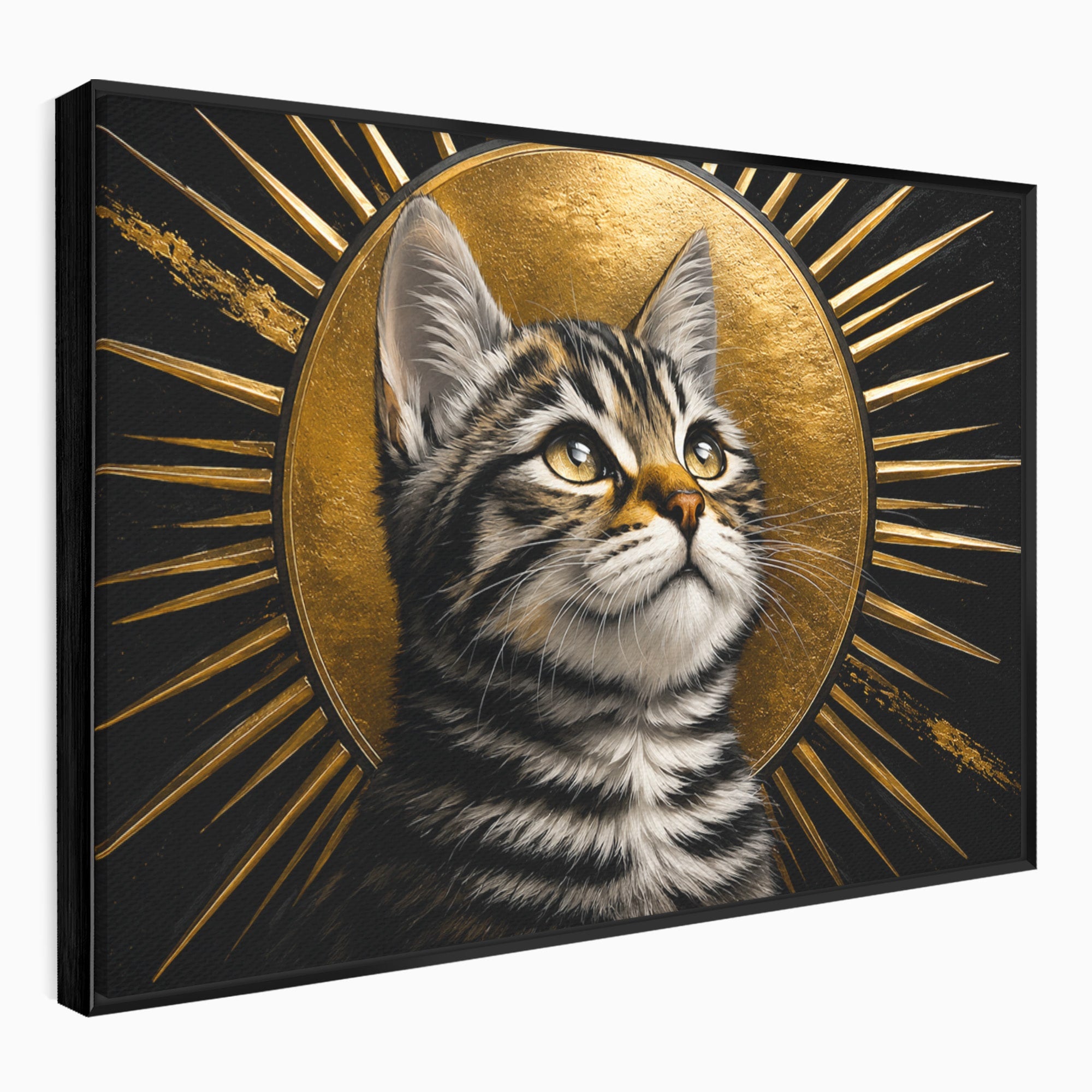 Tablou Canvas Premium LuxCanva® M1570, Micul Rege, Pisica, Animale, Portret, Eleganta, Living, Culori Vibrante