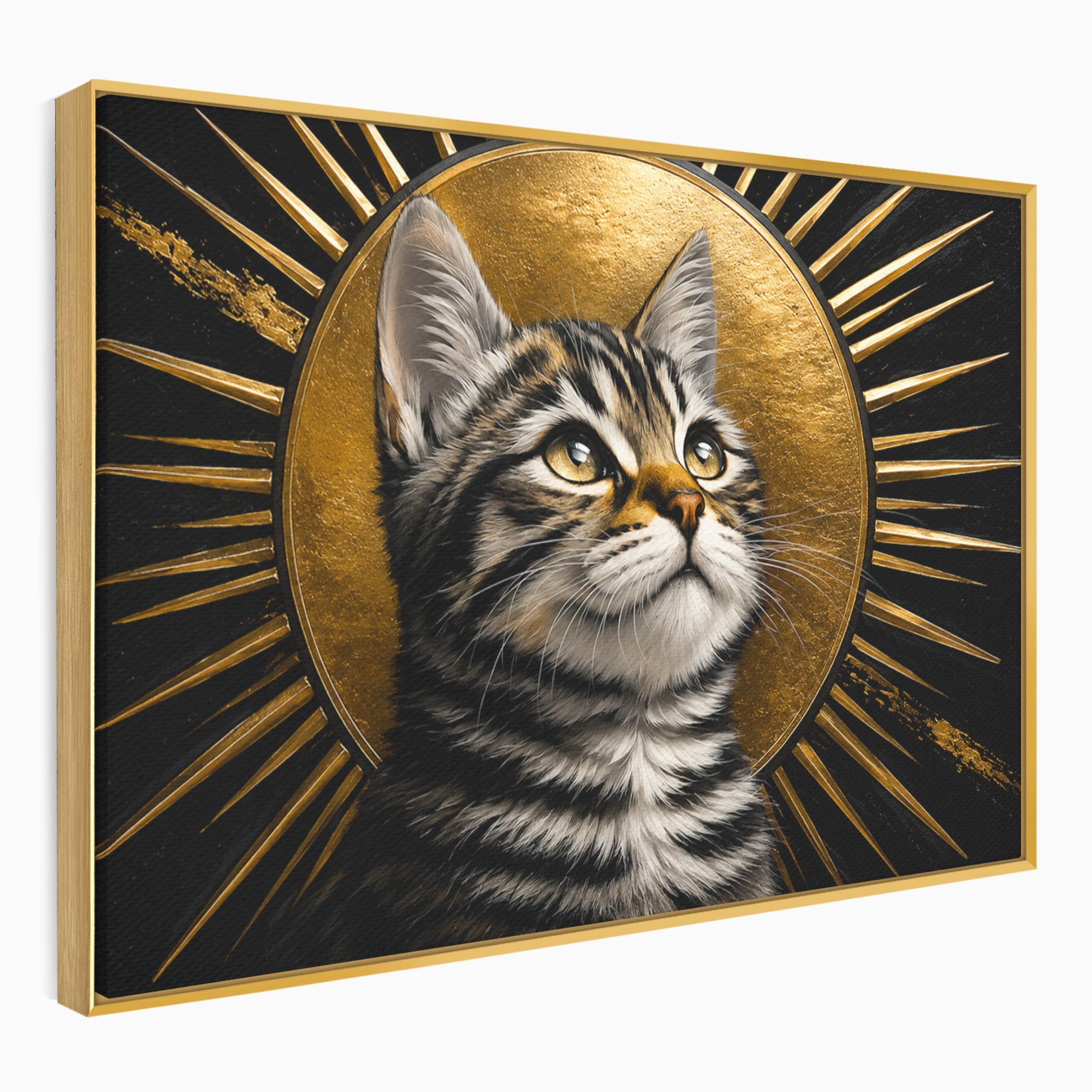 Tablou Canvas Premium LuxCanva® M1570, Micul Rege, Pisica, Animale, Portret, Eleganta, Living, Culori Vibrante