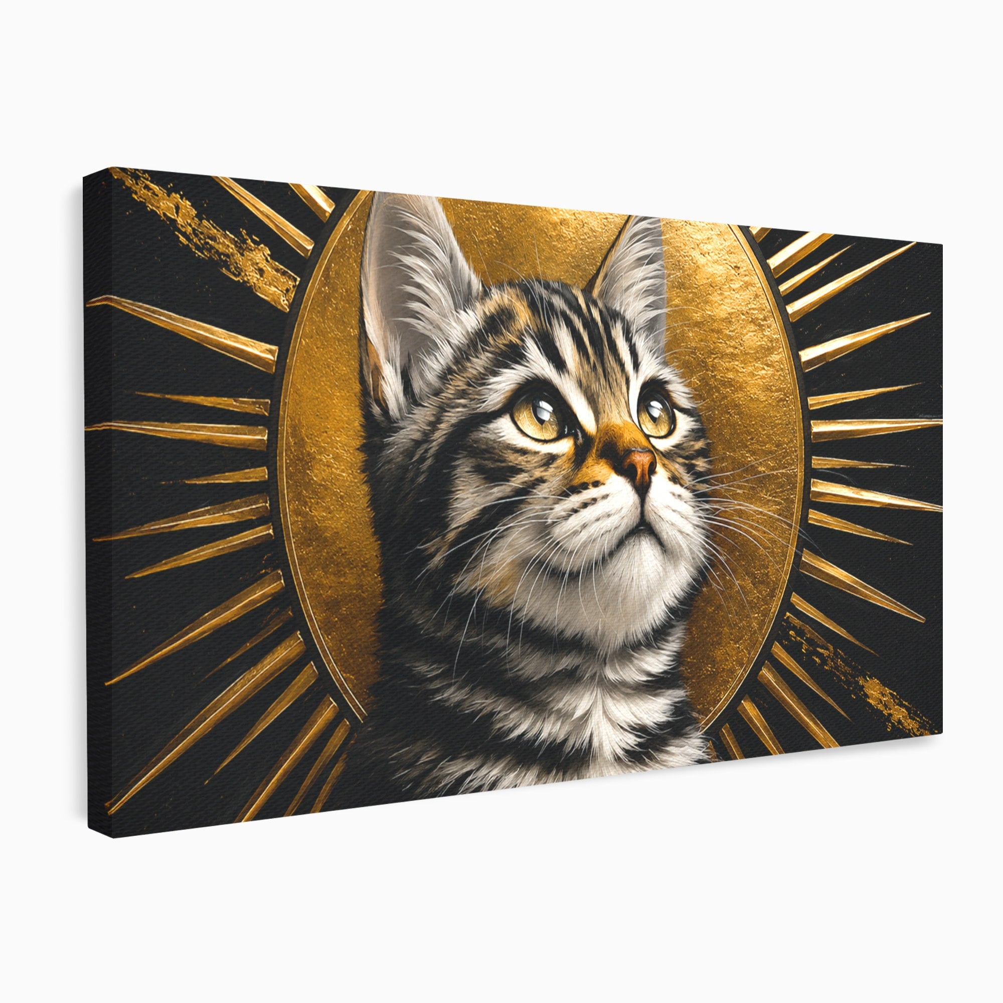 Tablou Canvas Premium LuxCanva® M1570, Micul Rege, Pisica, Animale, Portret, Eleganta, Living, Culori Vibrante