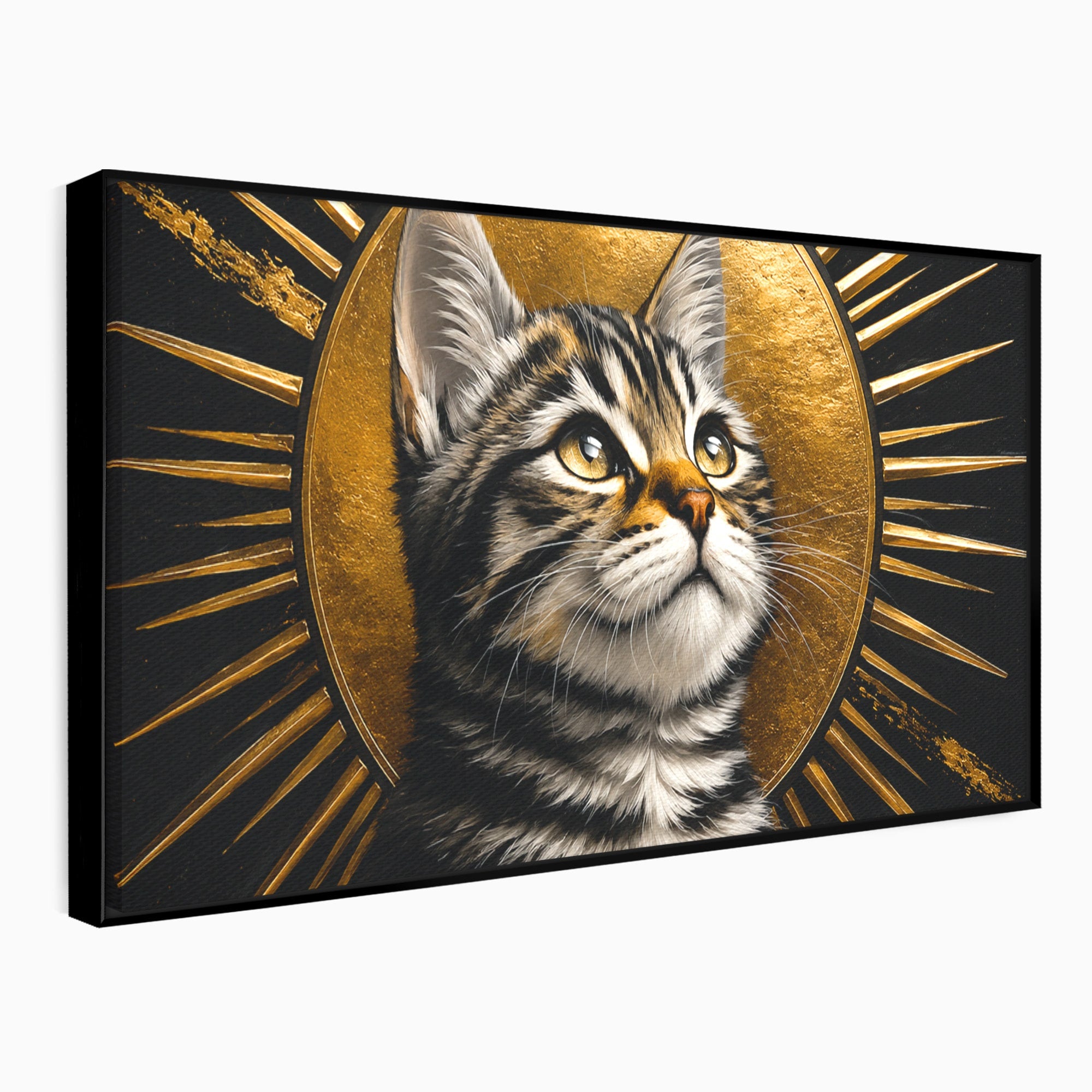 Tablou Canvas Premium LuxCanva® M1570, Micul Rege, Pisica, Animale, Portret, Eleganta, Living, Culori Vibrante