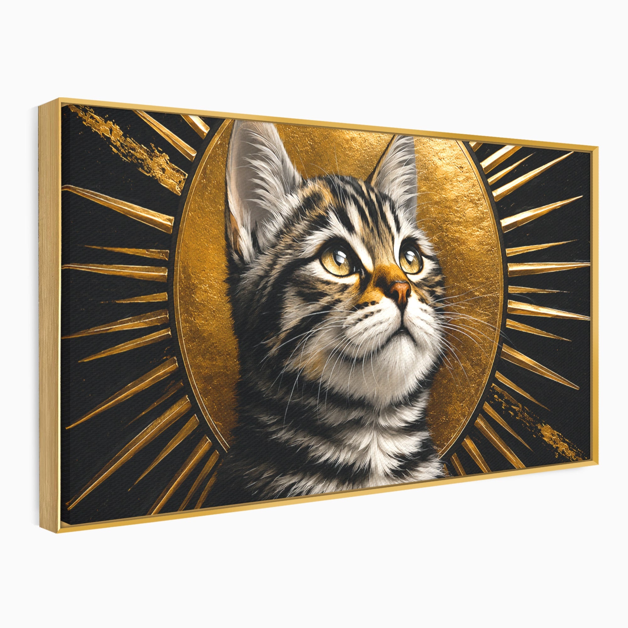 Tablou Canvas Premium LuxCanva® M1570, Micul Rege, Pisica, Animale, Portret, Eleganta, Living, Culori Vibrante