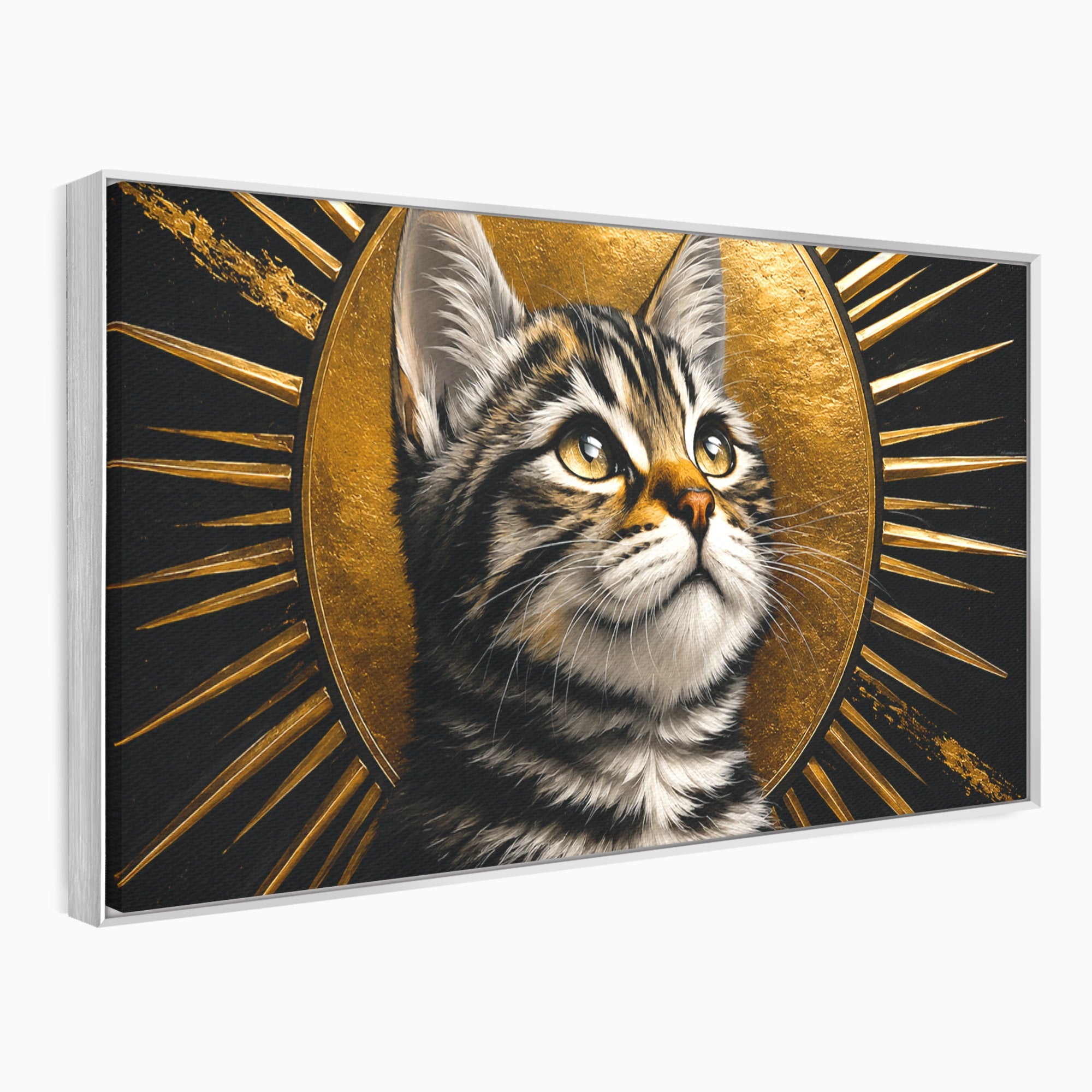 Tablou Canvas Premium LuxCanva® M1570, Micul Rege, Pisica, Animale, Portret, Eleganta, Living, Culori Vibrante