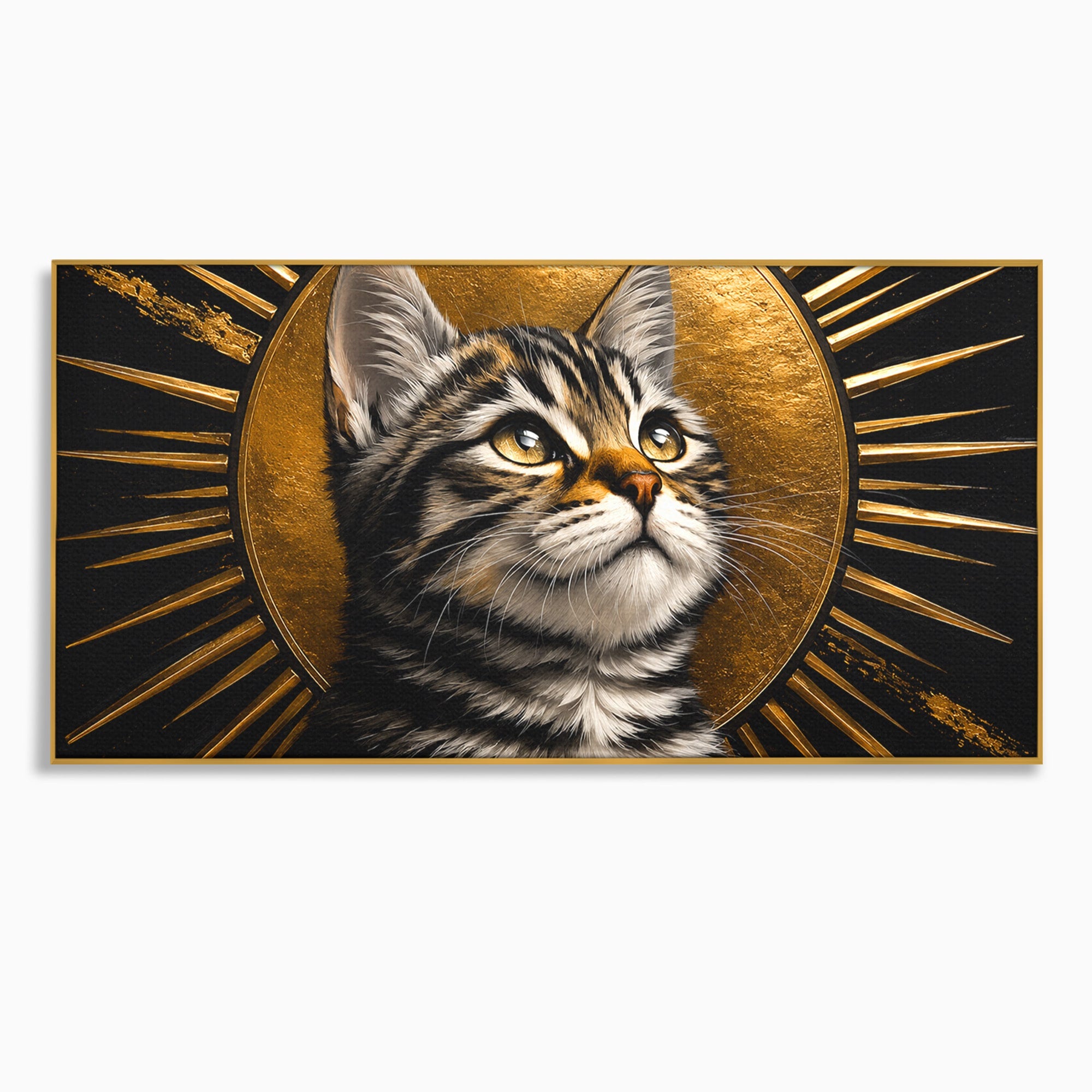 Tablou Canvas Premium LuxCanva® M1570, Micul Rege, Pisica, Animale, Portret, Eleganta, Living, Culori Vibrante