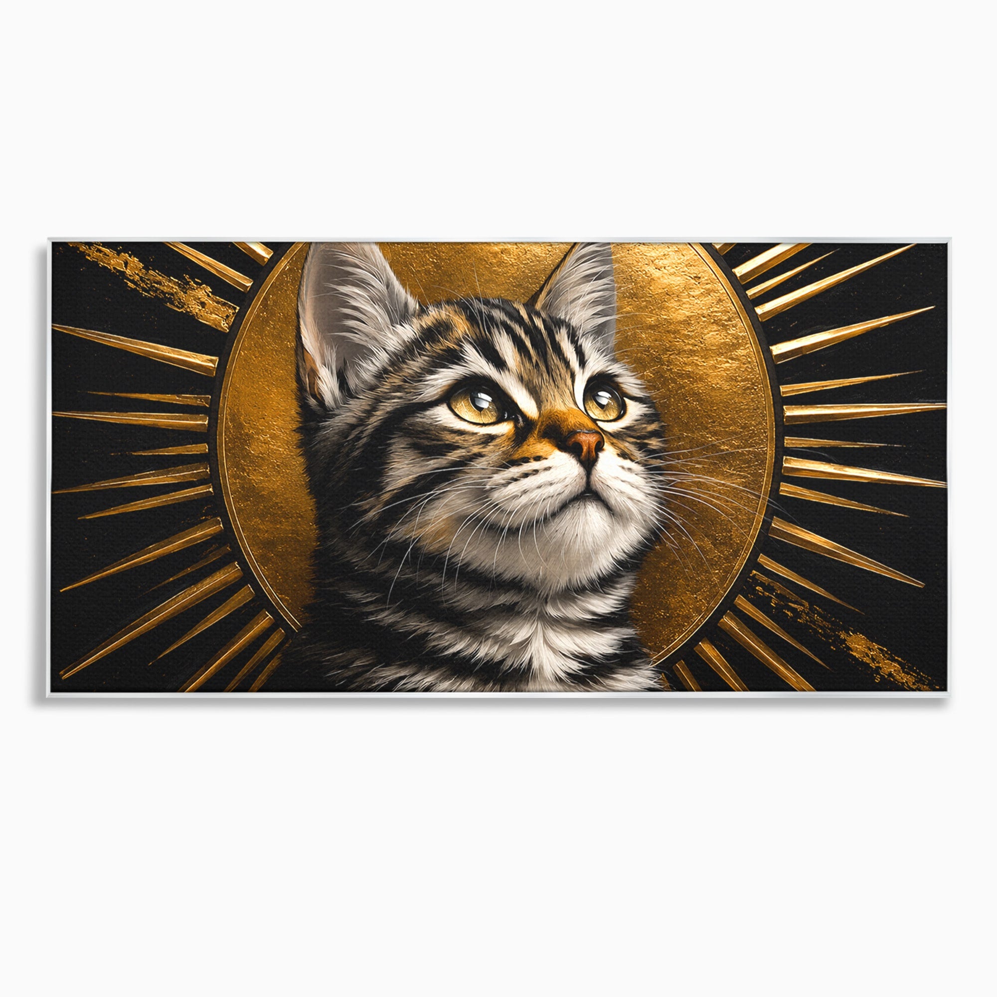 Tablou Canvas Premium LuxCanva® M1570, Micul Rege, Pisica, Animale, Portret, Eleganta, Living, Culori Vibrante