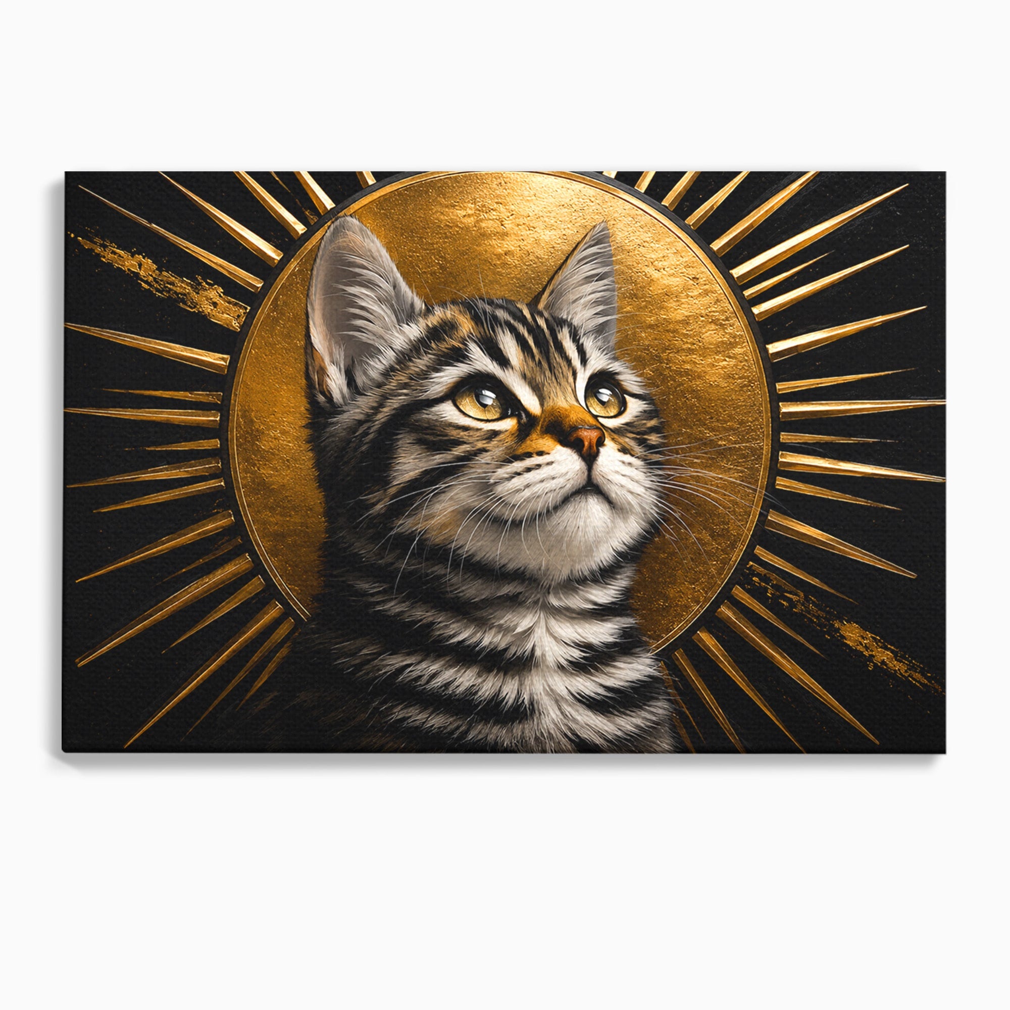 Tablou Canvas Premium LuxCanva® M1570, Micul Rege, Pisica, Animale, Portret, Eleganta, Living, Culori Vibrante