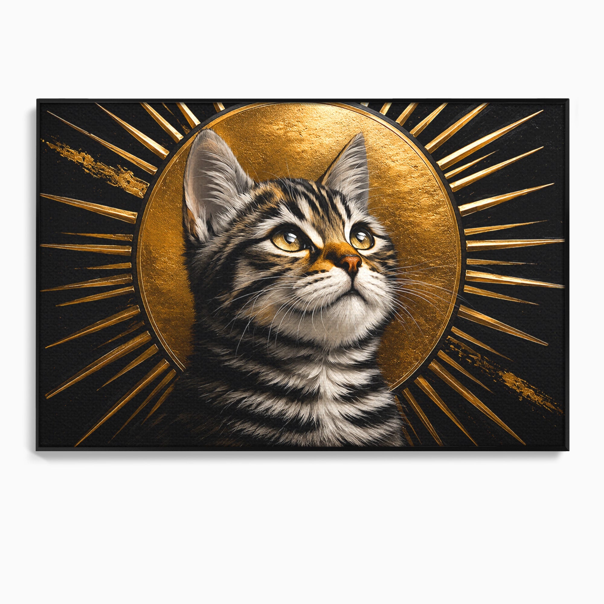 Tablou Canvas Premium LuxCanva® M1570, Micul Rege, Pisica, Animale, Portret, Eleganta, Living, Culori Vibrante