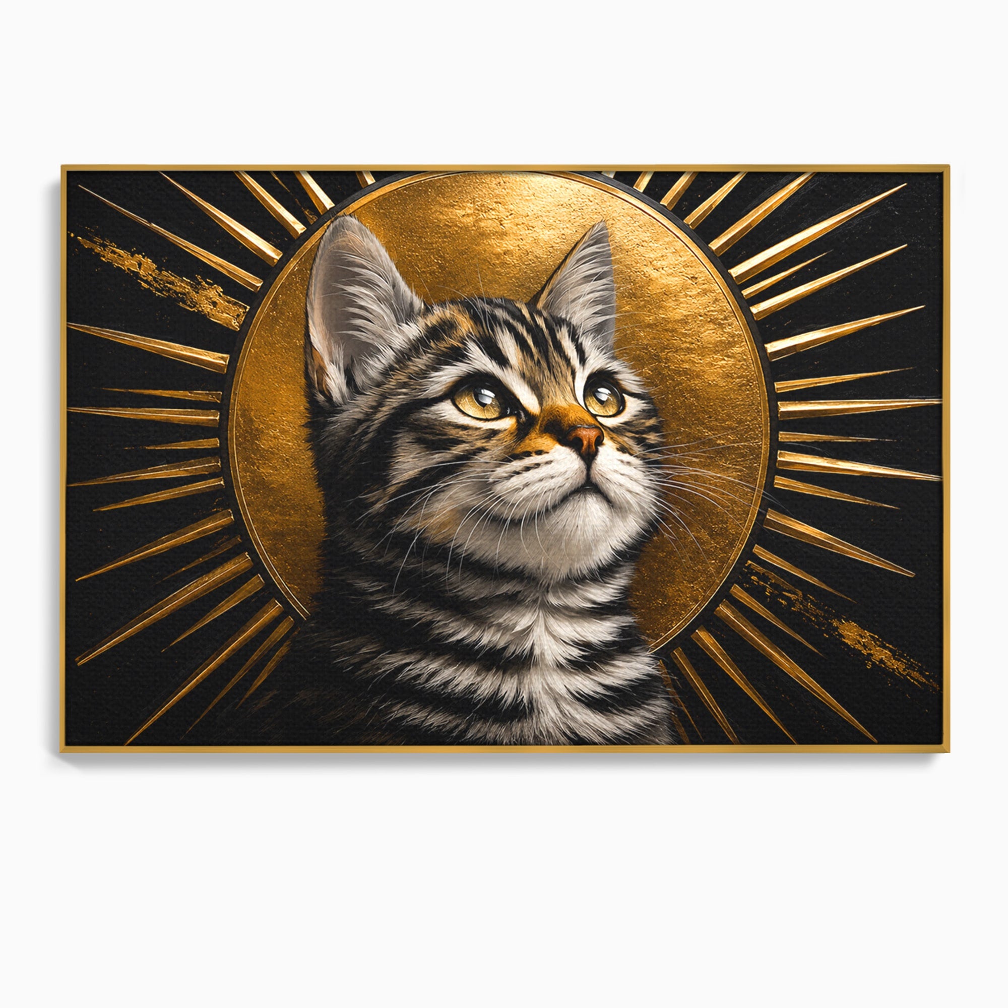 Tablou Canvas Premium LuxCanva® M1570, Micul Rege, Pisica, Animale, Portret, Eleganta, Living, Culori Vibrante