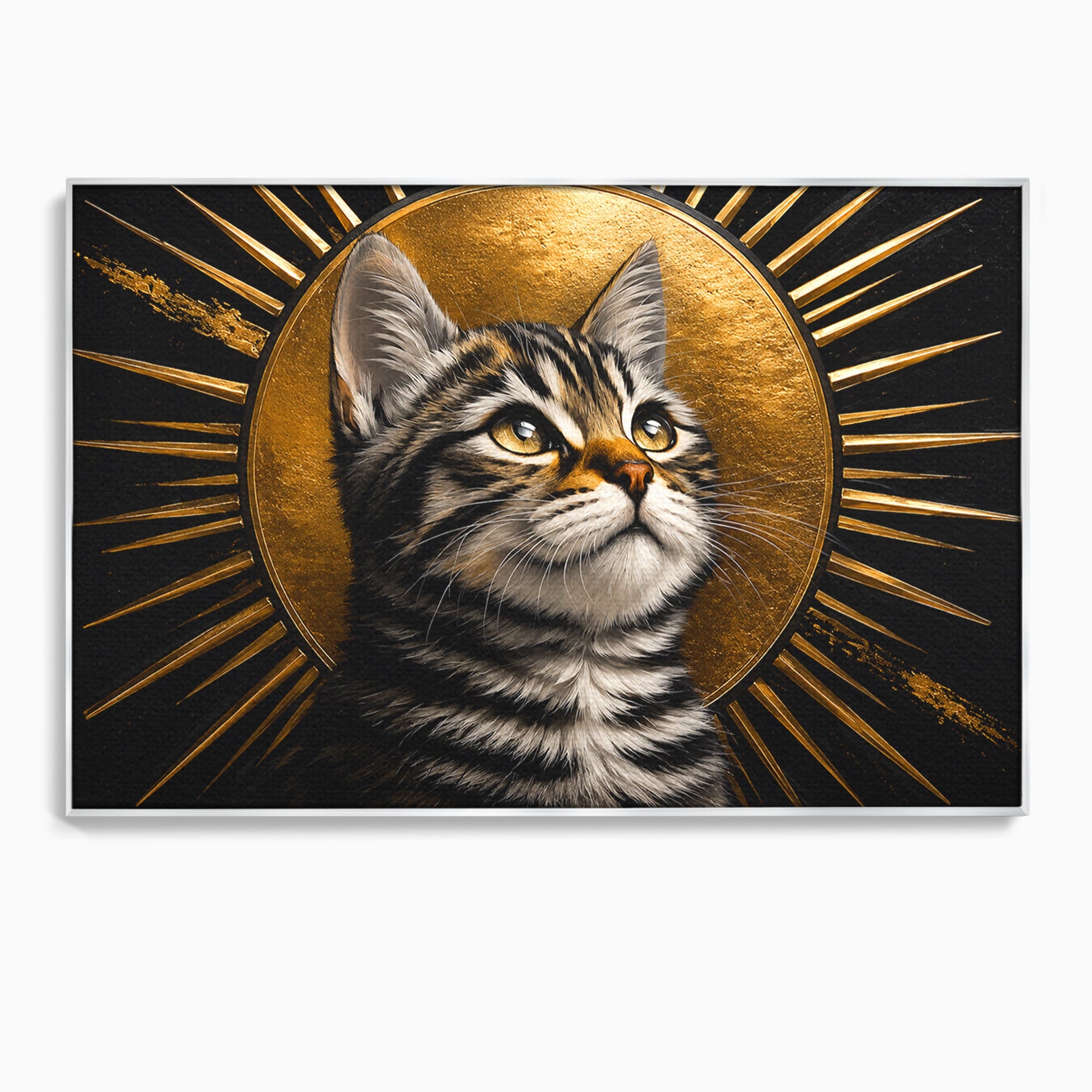Tablou Canvas Premium LuxCanva® M1570, Micul Rege, Pisica, Animale, Portret, Eleganta, Living, Culori Vibrante