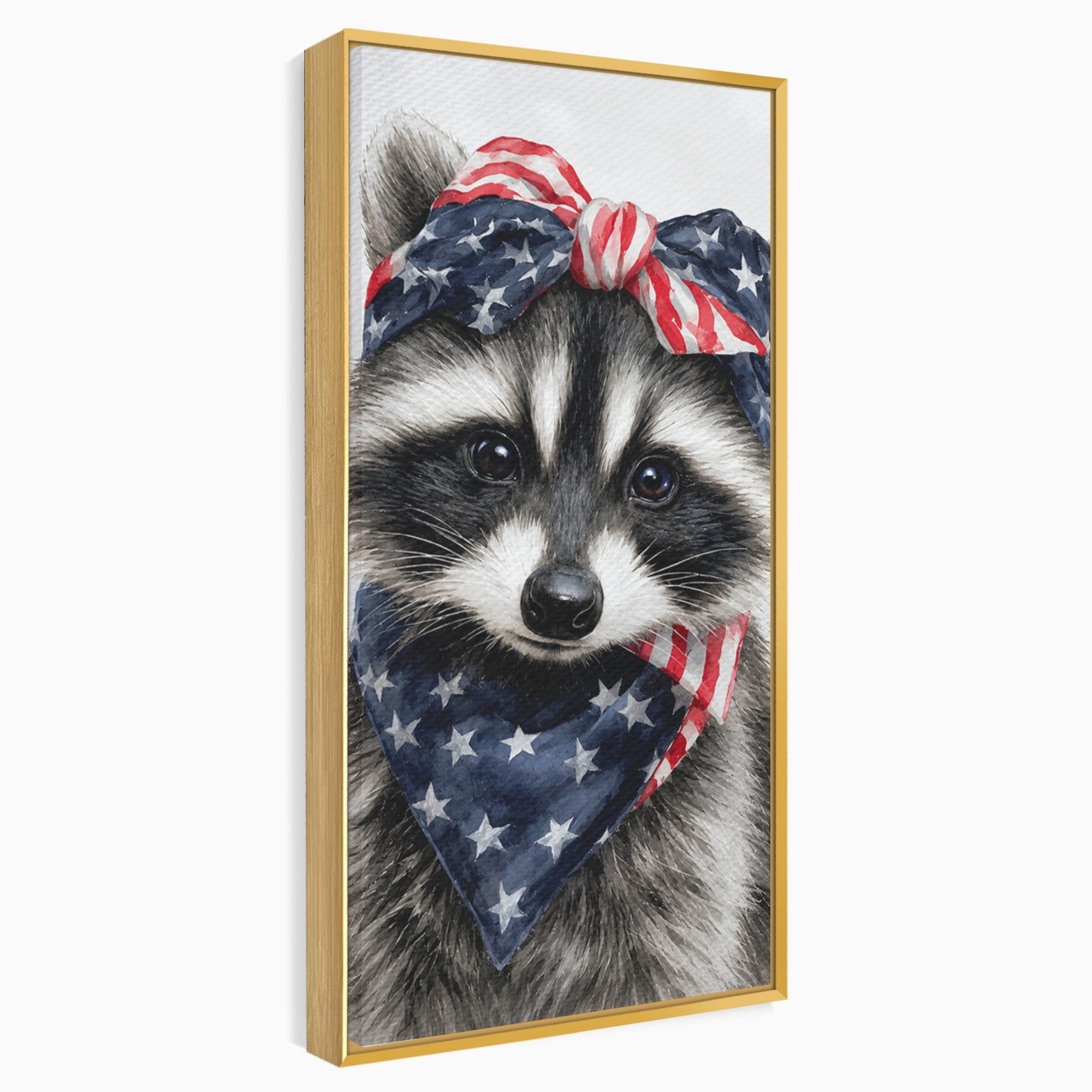 Tablou Canvas Premium LuxCanva® M1571, Raton Patriotic, Raton, Animale, Portret, Stele, Living, Birou, Culori Vibrante