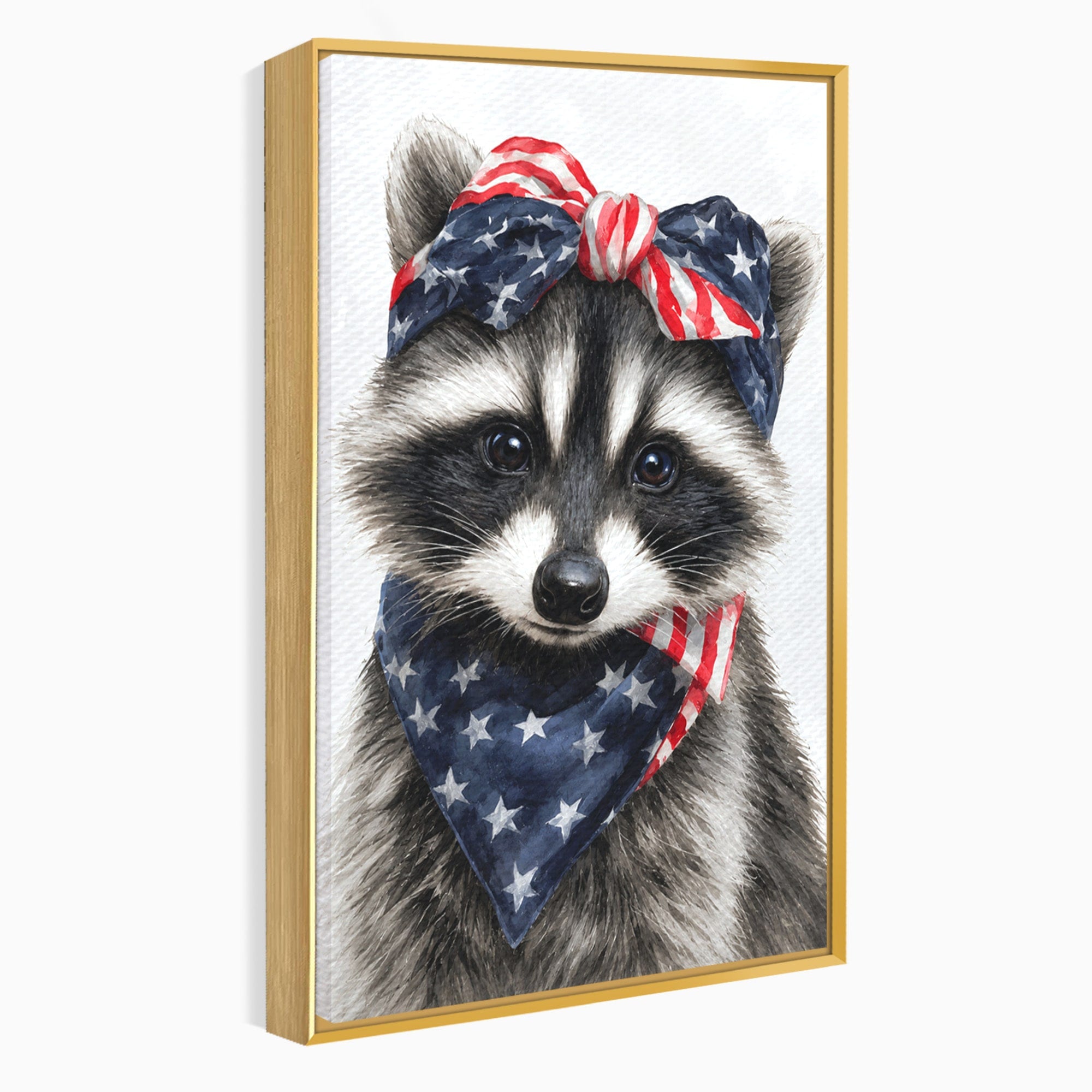 Tablou Canvas Premium LuxCanva® M1571, Raton Patriotic, Raton, Animale, Portret, Stele, Living, Birou, Culori Vibrante