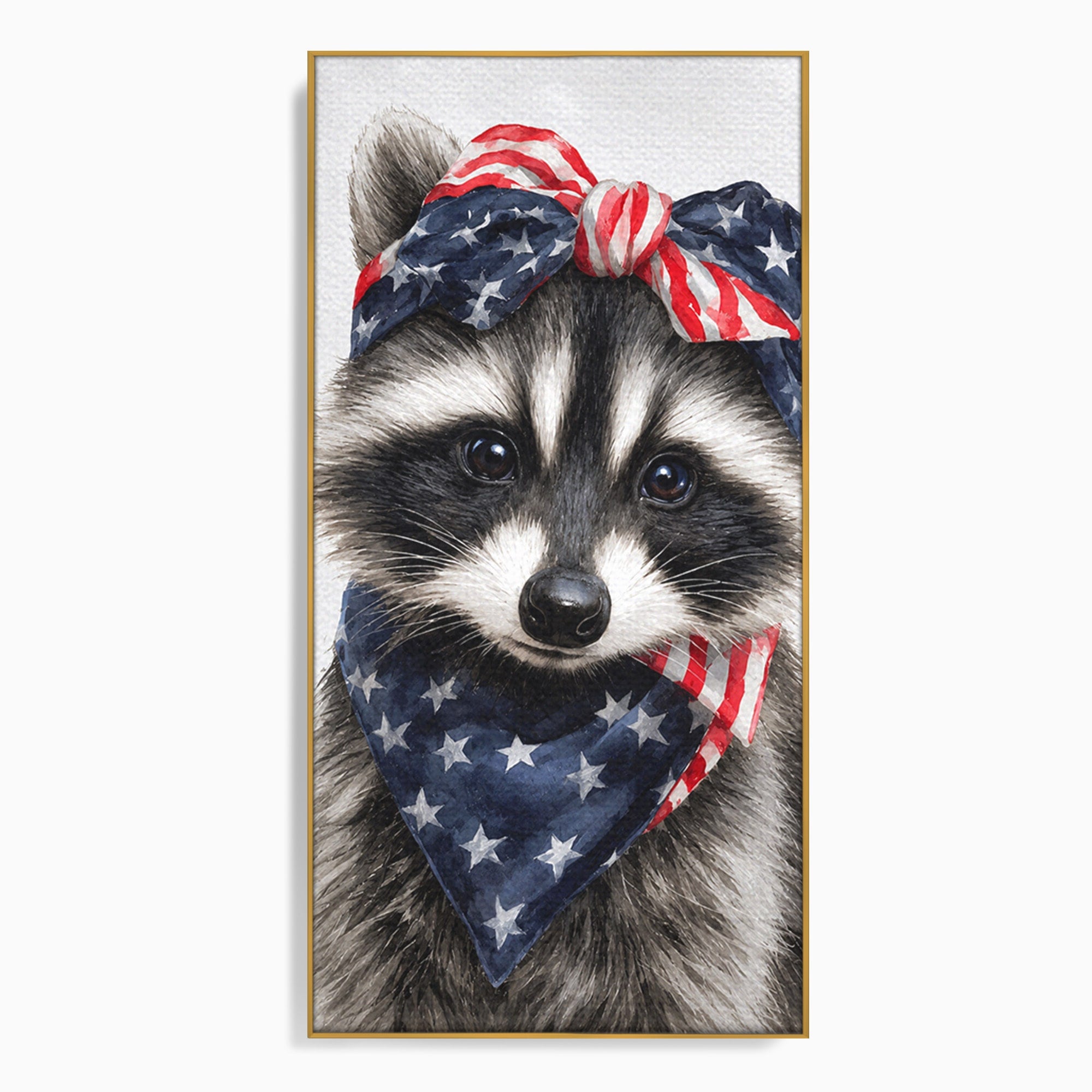 Tablou Canvas Premium LuxCanva® M1571, Raton Patriotic, Raton, Animale, Portret, Stele, Living, Birou, Culori Vibrante