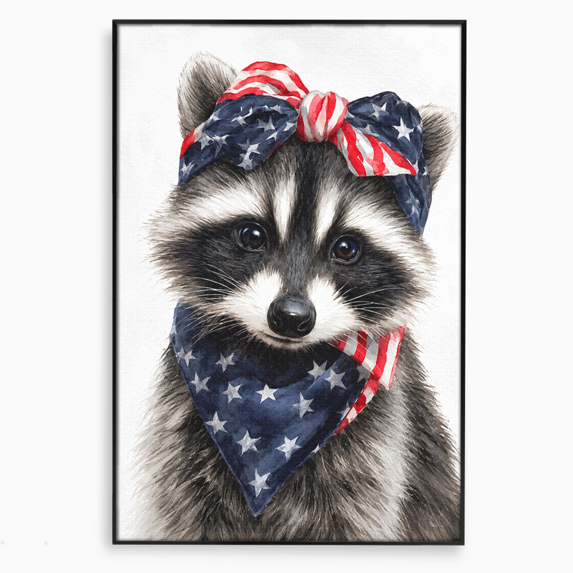 Tablou Canvas Premium LuxCanva® M1571, Raton Patriotic, Raton, Animale, Portret, Stele, Living, Birou, Culori Vibrante