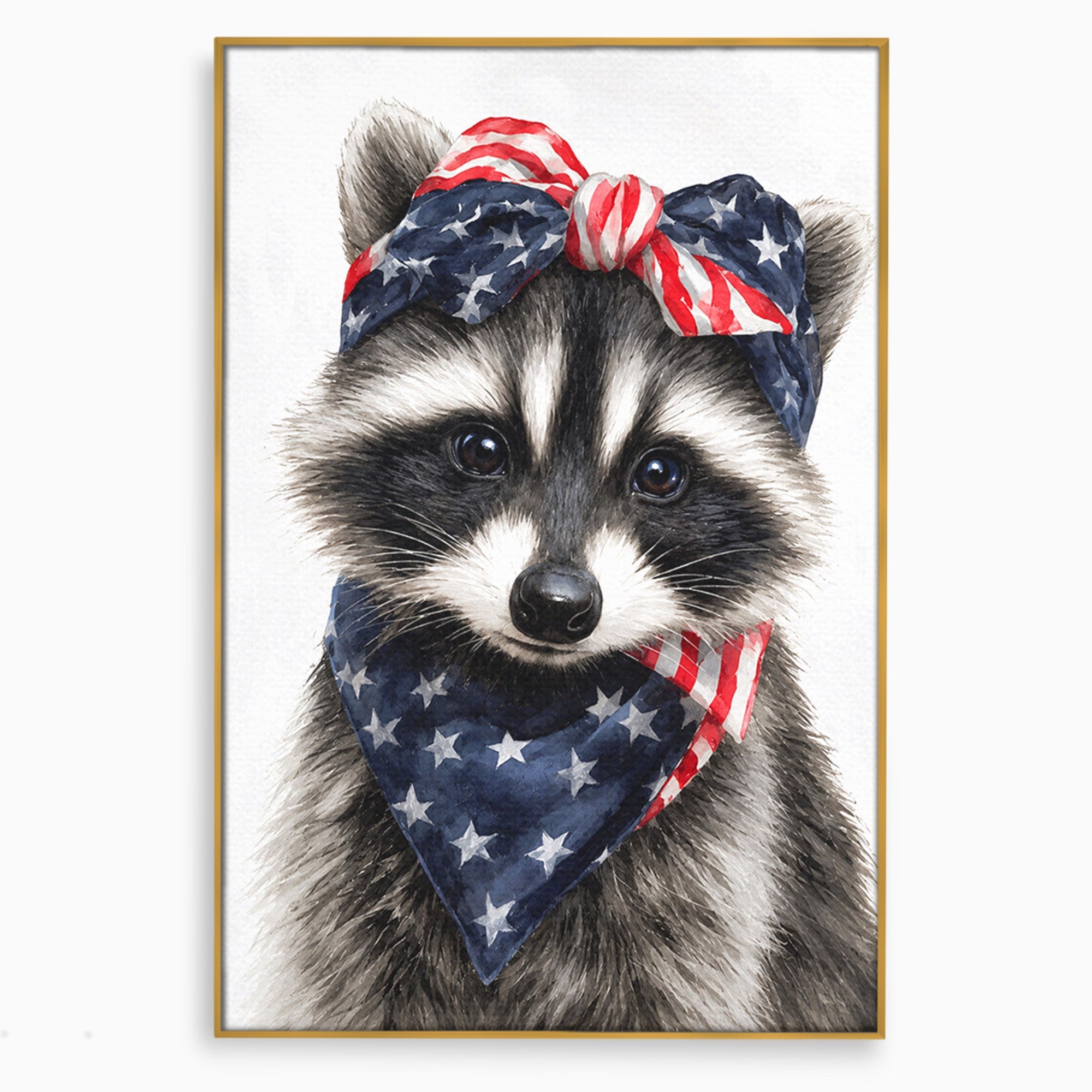 Tablou Canvas Premium LuxCanva® M1571, Raton Patriotic, Raton, Animale, Portret, Stele, Living, Birou, Culori Vibrante