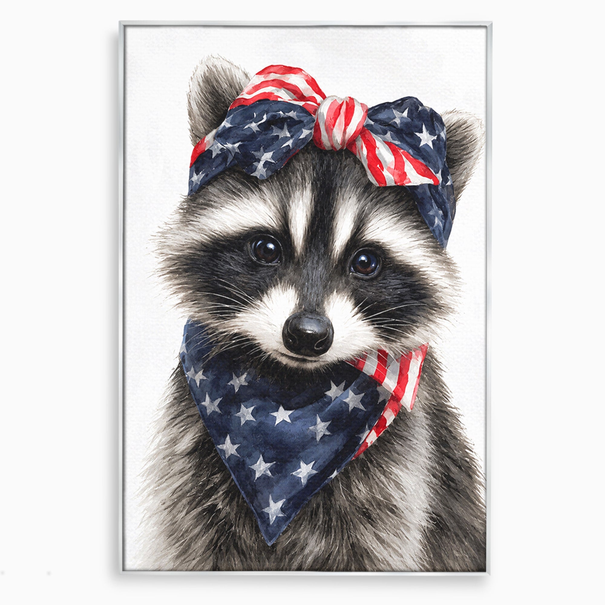 Tablou Canvas Premium LuxCanva® M1571, Raton Patriotic, Raton, Animale, Portret, Stele, Living, Birou, Culori Vibrante