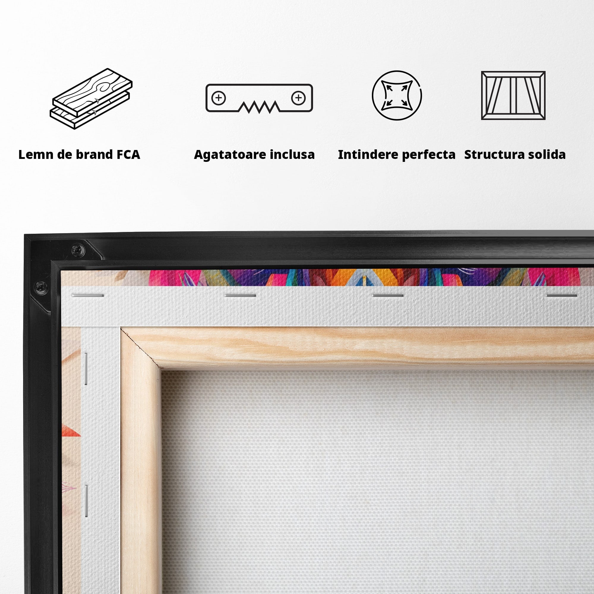 Tablou Canvas Premium LuxCanva® M1572, Tigrul Geometric, Tigru, Geometric, Abstract, Arta, Dormitor, Culori Vibrante