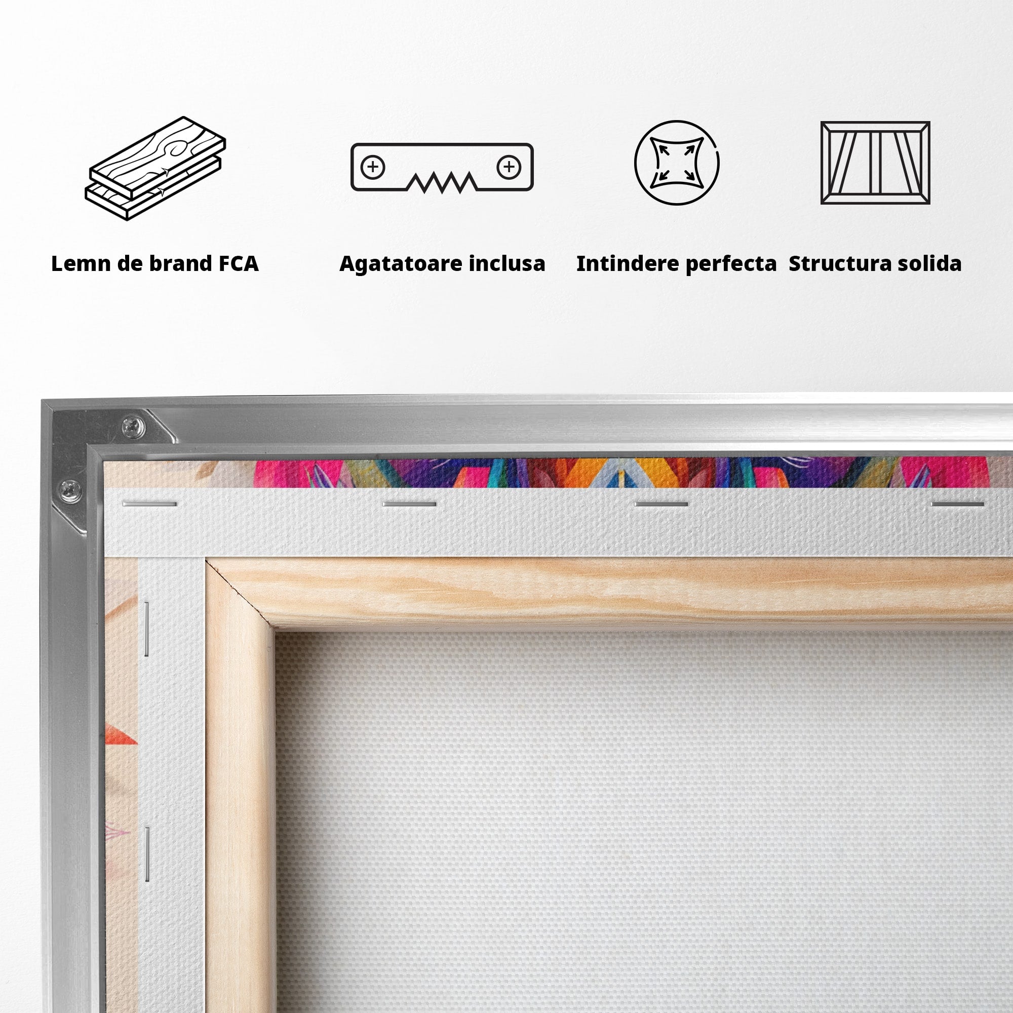 Tablou Canvas Premium LuxCanva® M1572, Tigrul Geometric, Tigru, Geometric, Abstract, Arta, Dormitor, Culori Vibrante