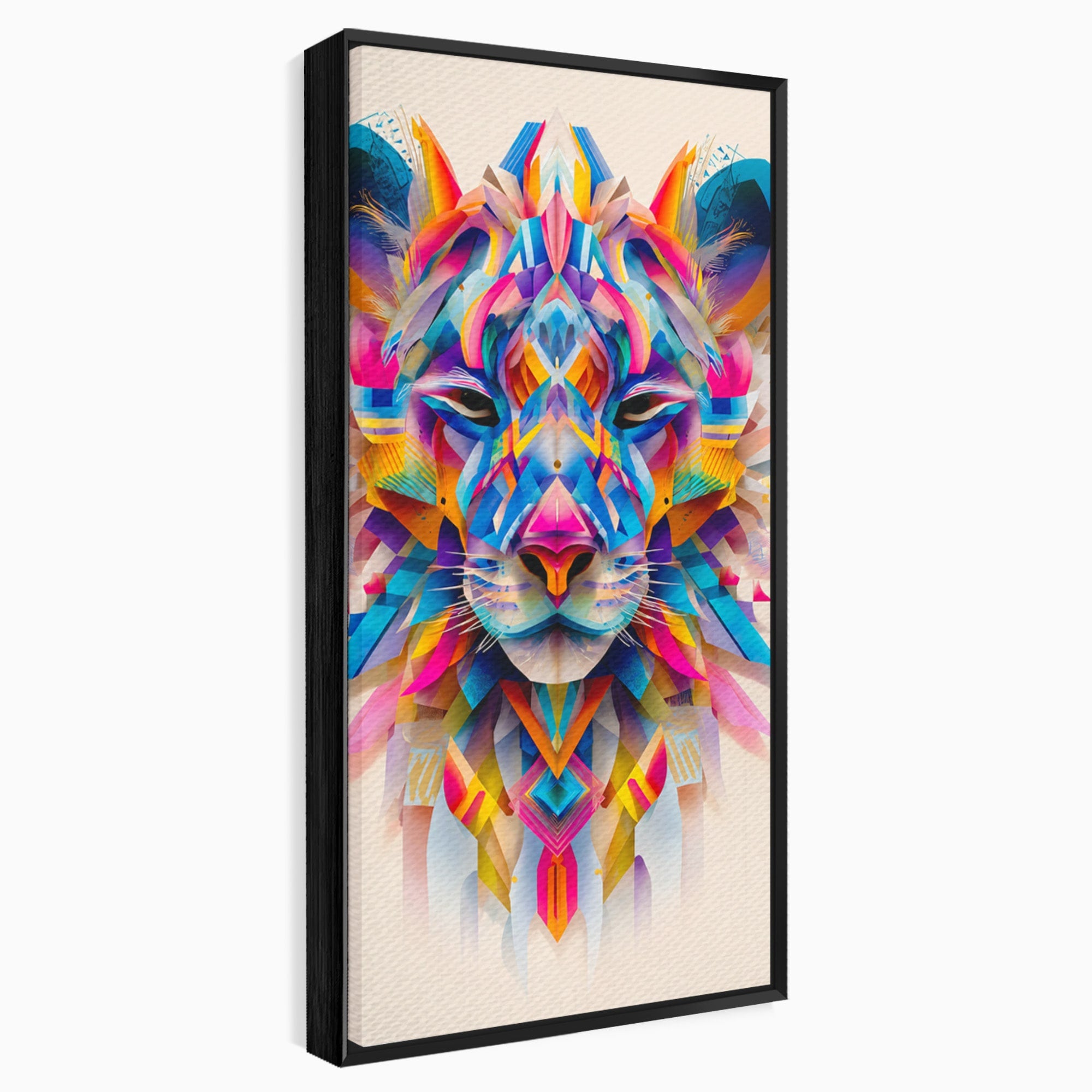Tablou Canvas Premium LuxCanva® M1572, Tigrul Geometric, Tigru, Geometric, Abstract, Arta, Dormitor, Culori Vibrante