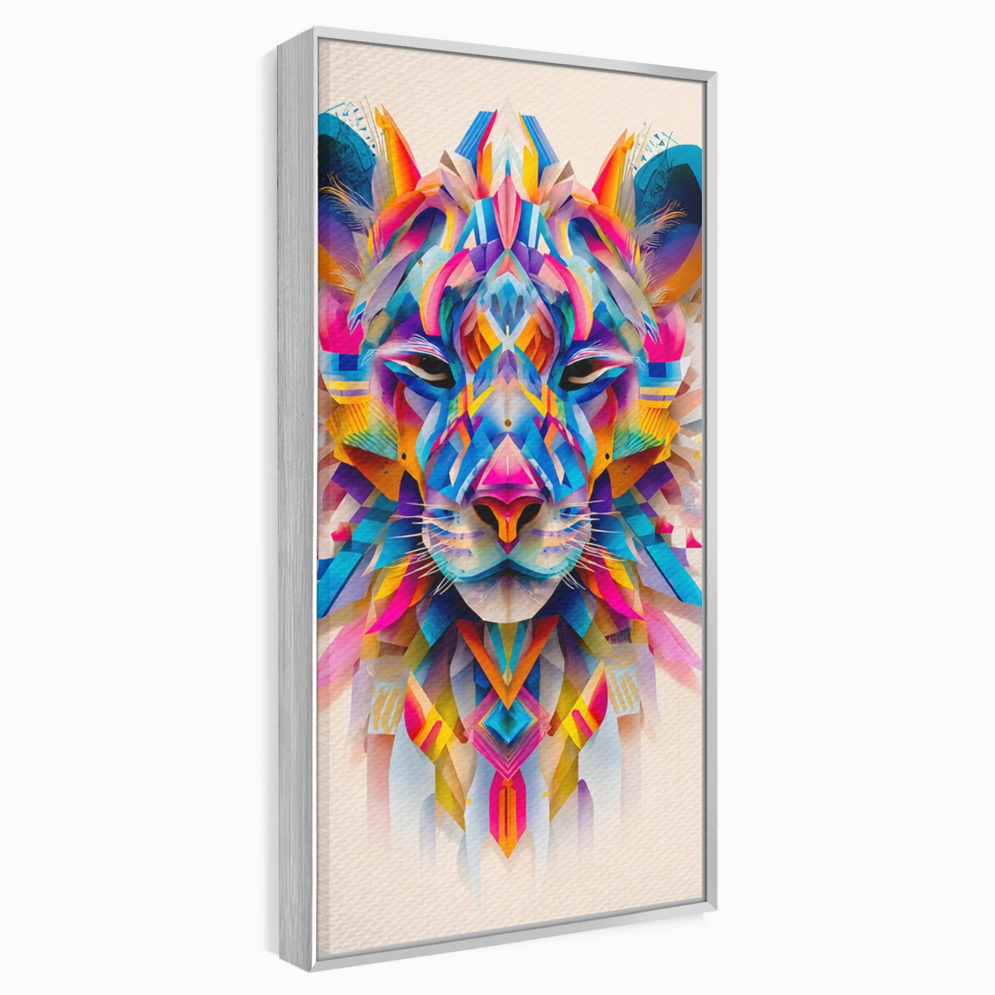 Tablou Canvas Premium LuxCanva® M1572, Tigrul Geometric, Tigru, Geometric, Abstract, Arta, Dormitor, Culori Vibrante
