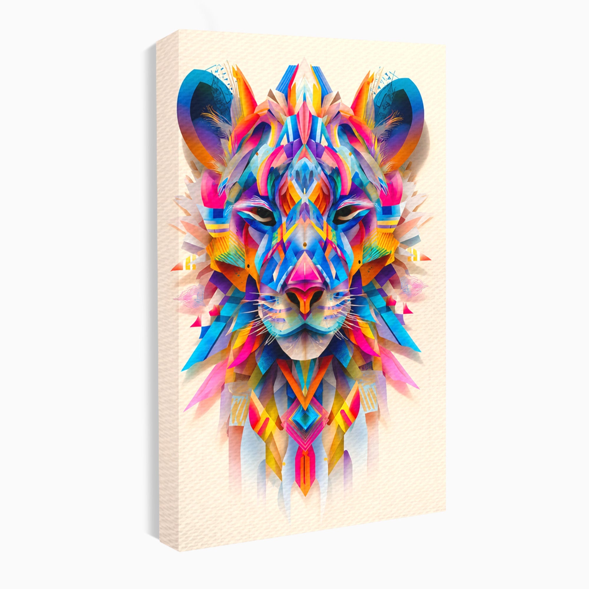 Tablou Canvas Premium LuxCanva® M1572, Tigrul Geometric, Tigru, Geometric, Abstract, Arta, Dormitor, Culori Vibrante