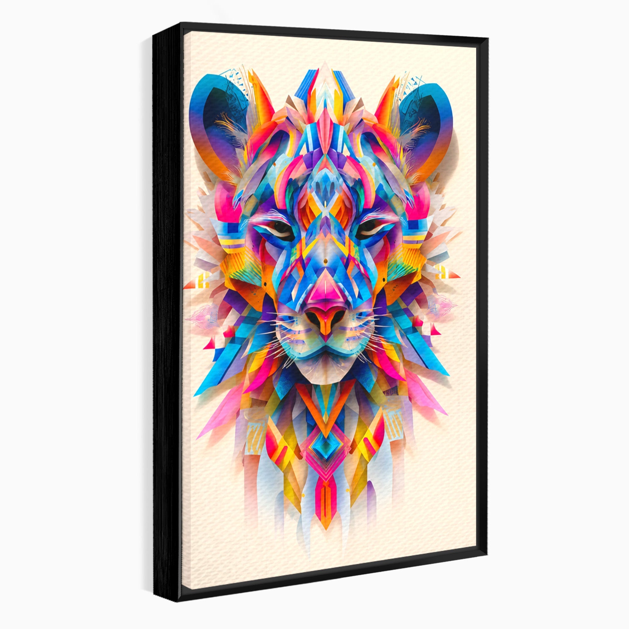 Tablou Canvas Premium LuxCanva® M1572, Tigrul Geometric, Tigru, Geometric, Abstract, Arta, Dormitor, Culori Vibrante