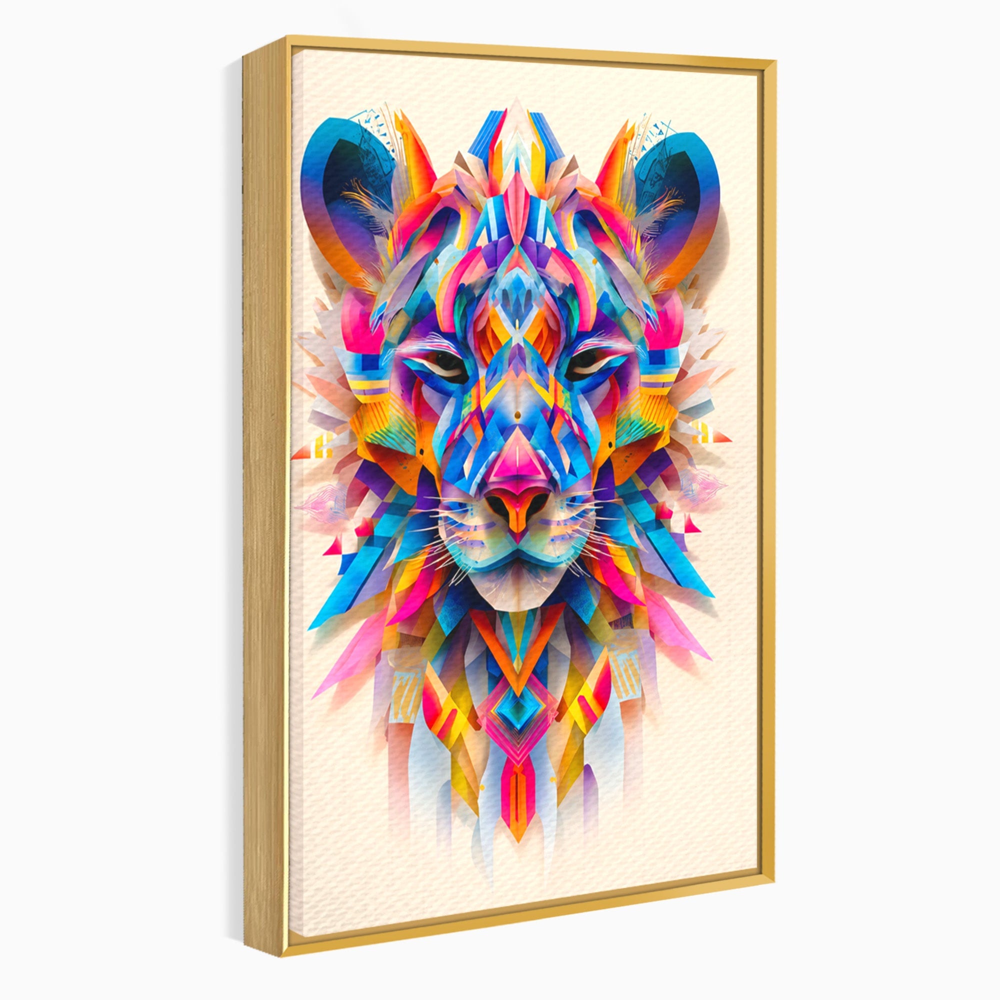 Tablou Canvas Premium LuxCanva® M1572, Tigrul Geometric, Tigru, Geometric, Abstract, Arta, Dormitor, Culori Vibrante