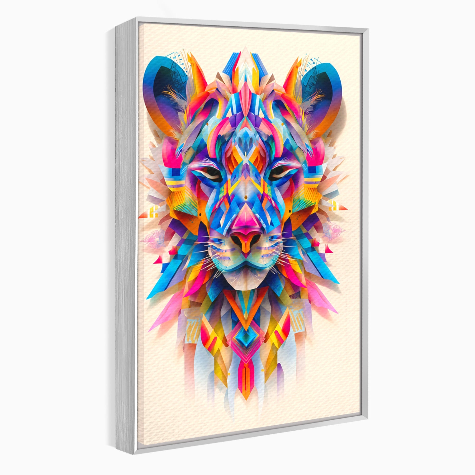 Tablou Canvas Premium LuxCanva® M1572, Tigrul Geometric, Tigru, Geometric, Abstract, Arta, Dormitor, Culori Vibrante