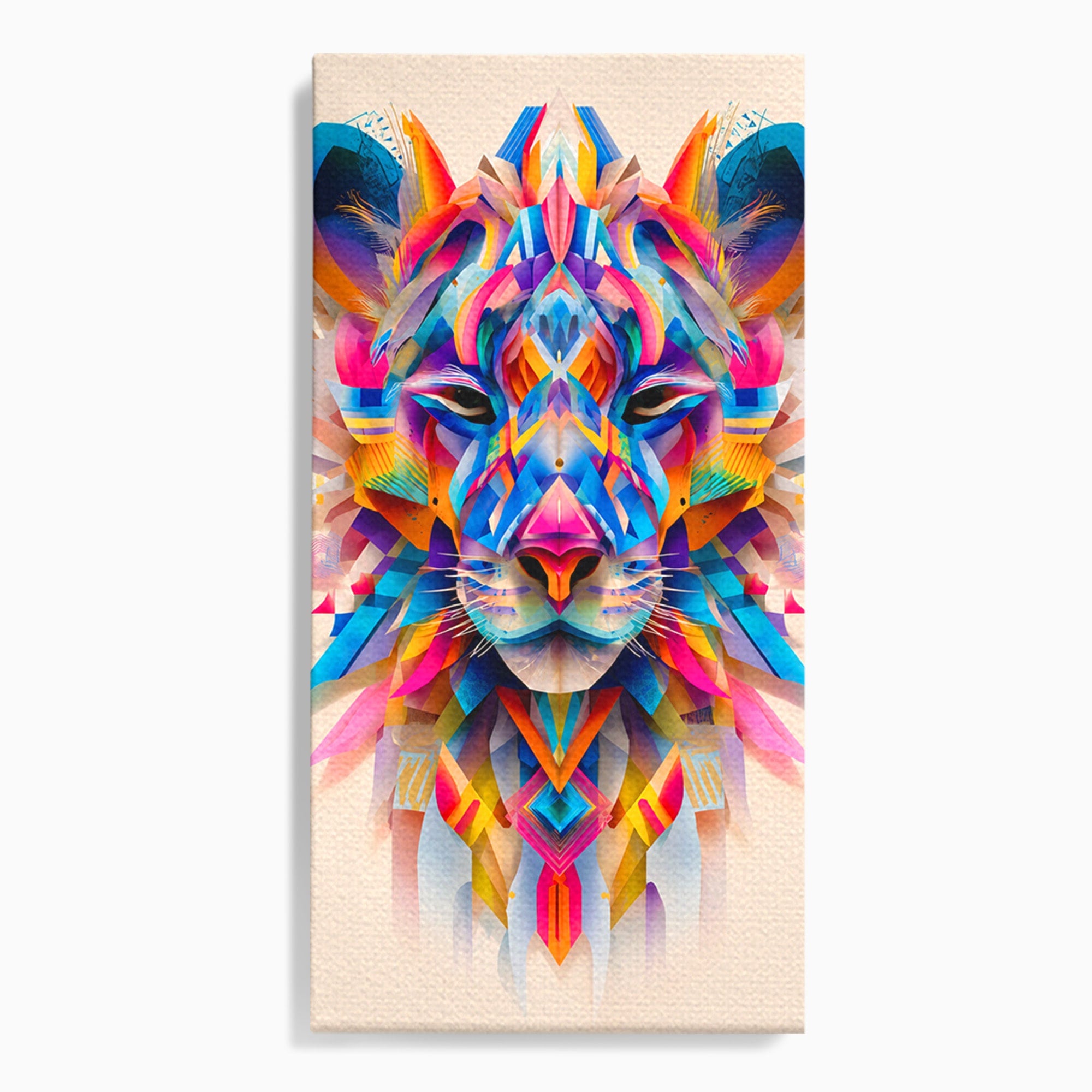 Tablou Canvas Premium LuxCanva® M1572, Tigrul Geometric, Tigru, Geometric, Abstract, Arta, Dormitor, Culori Vibrante