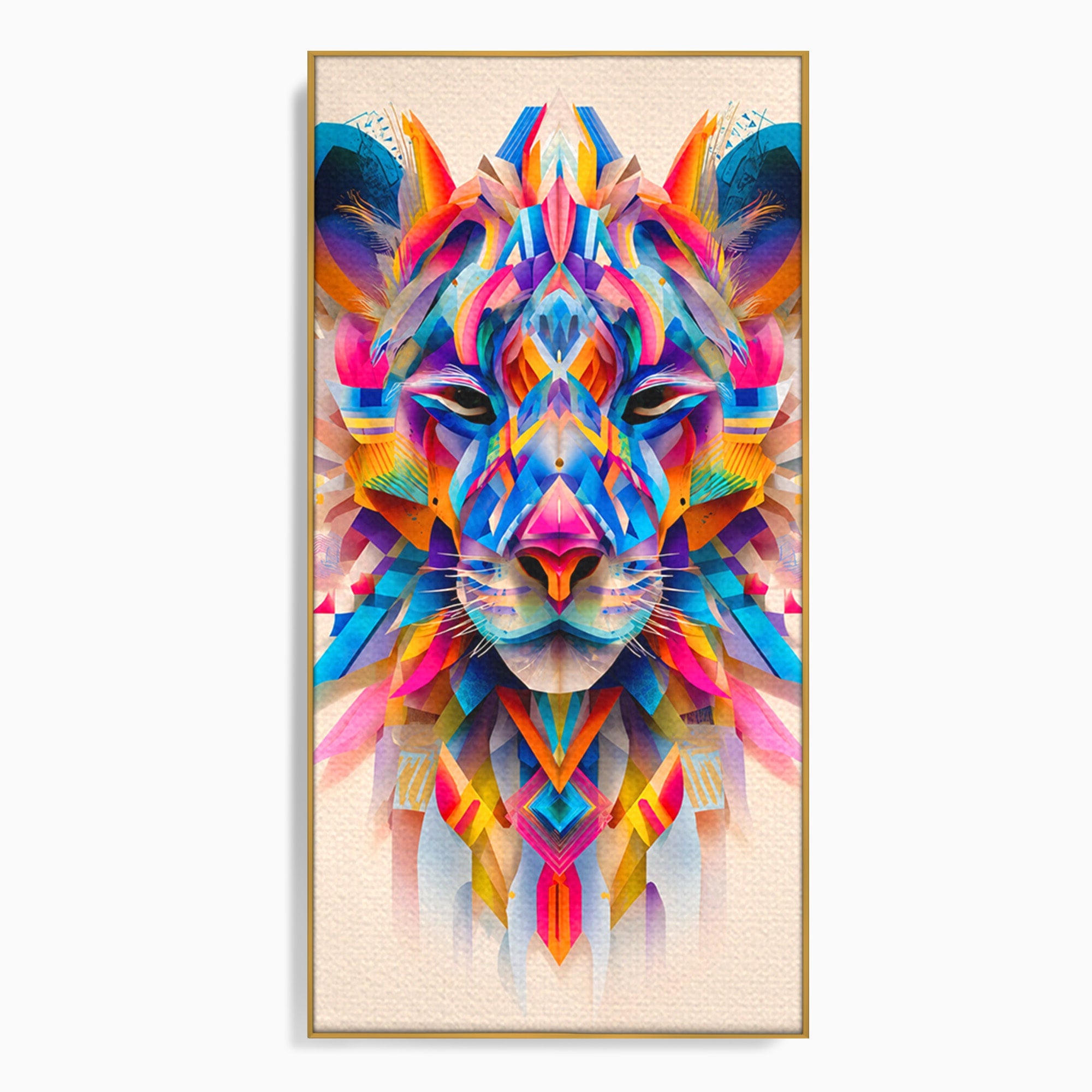 Tablou Canvas Premium LuxCanva® M1572, Tigrul Geometric, Tigru, Geometric, Abstract, Arta, Dormitor, Culori Vibrante