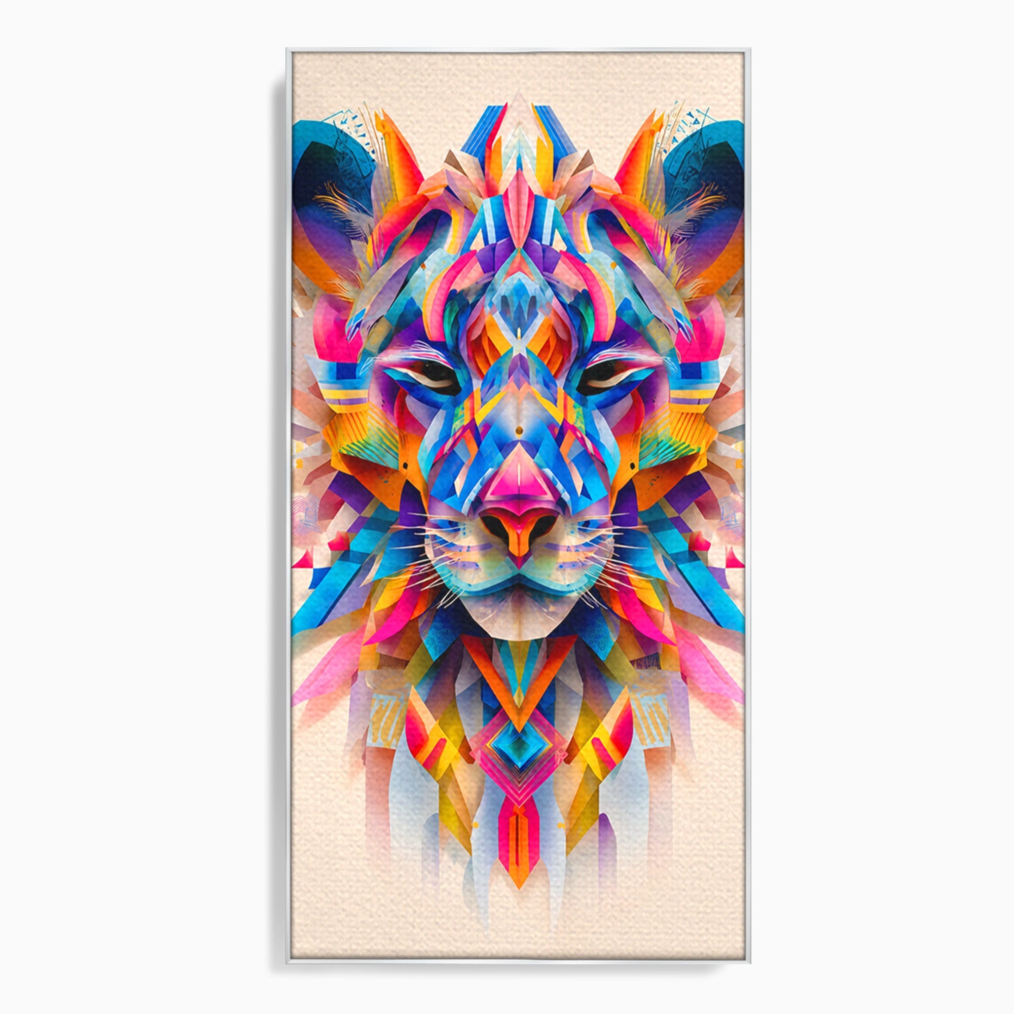 Tablou Canvas Premium LuxCanva® M1572, Tigrul Geometric, Tigru, Geometric, Abstract, Arta, Dormitor, Culori Vibrante