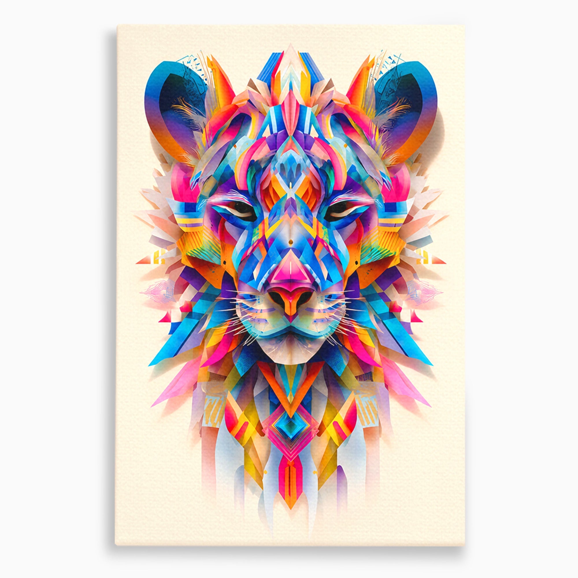 Tablou Canvas Premium LuxCanva® M1572, Tigrul Geometric, Tigru, Geometric, Abstract, Arta, Dormitor, Culori Vibrante