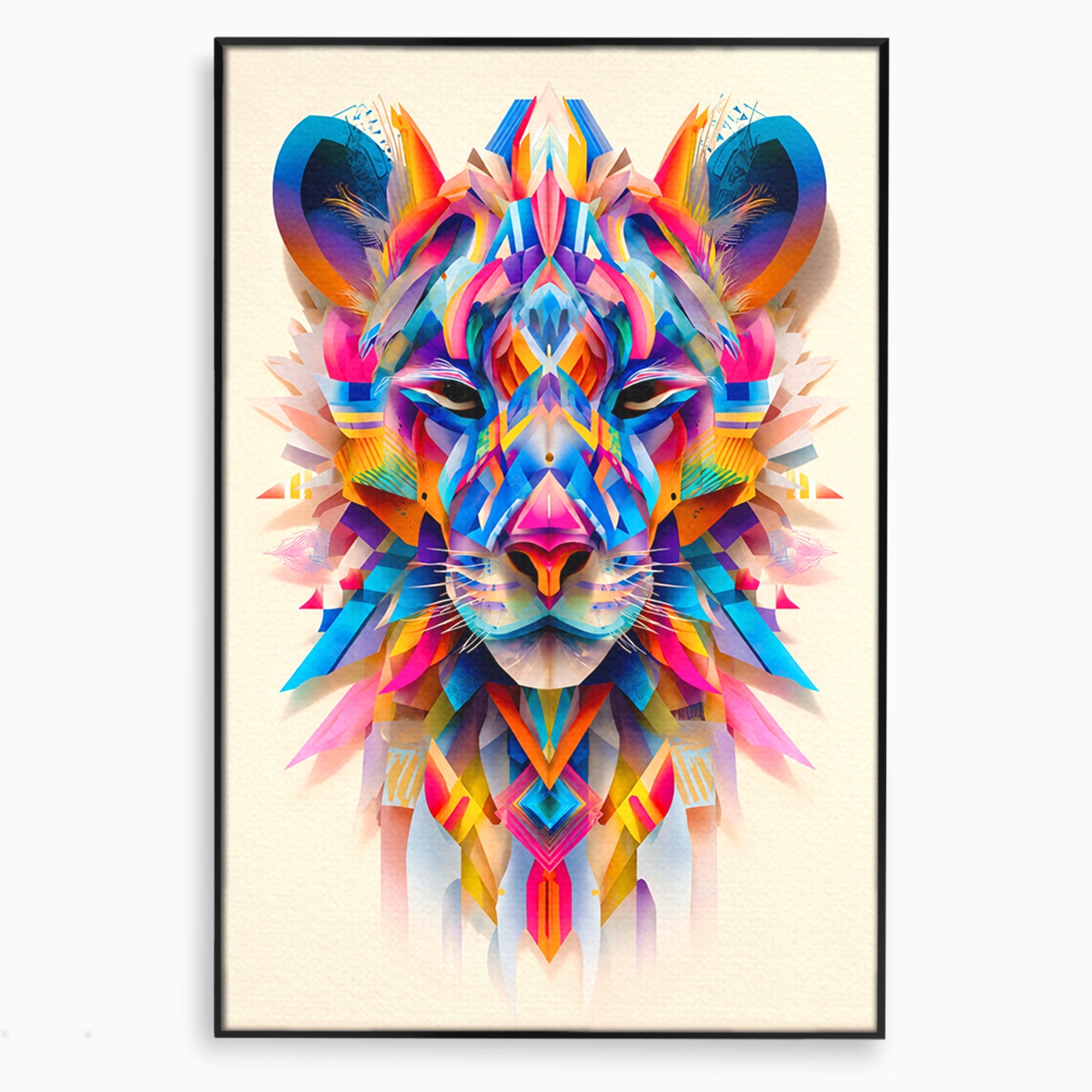 Tablou Canvas Premium LuxCanva® M1572, Tigrul Geometric, Tigru, Geometric, Abstract, Arta, Dormitor, Culori Vibrante