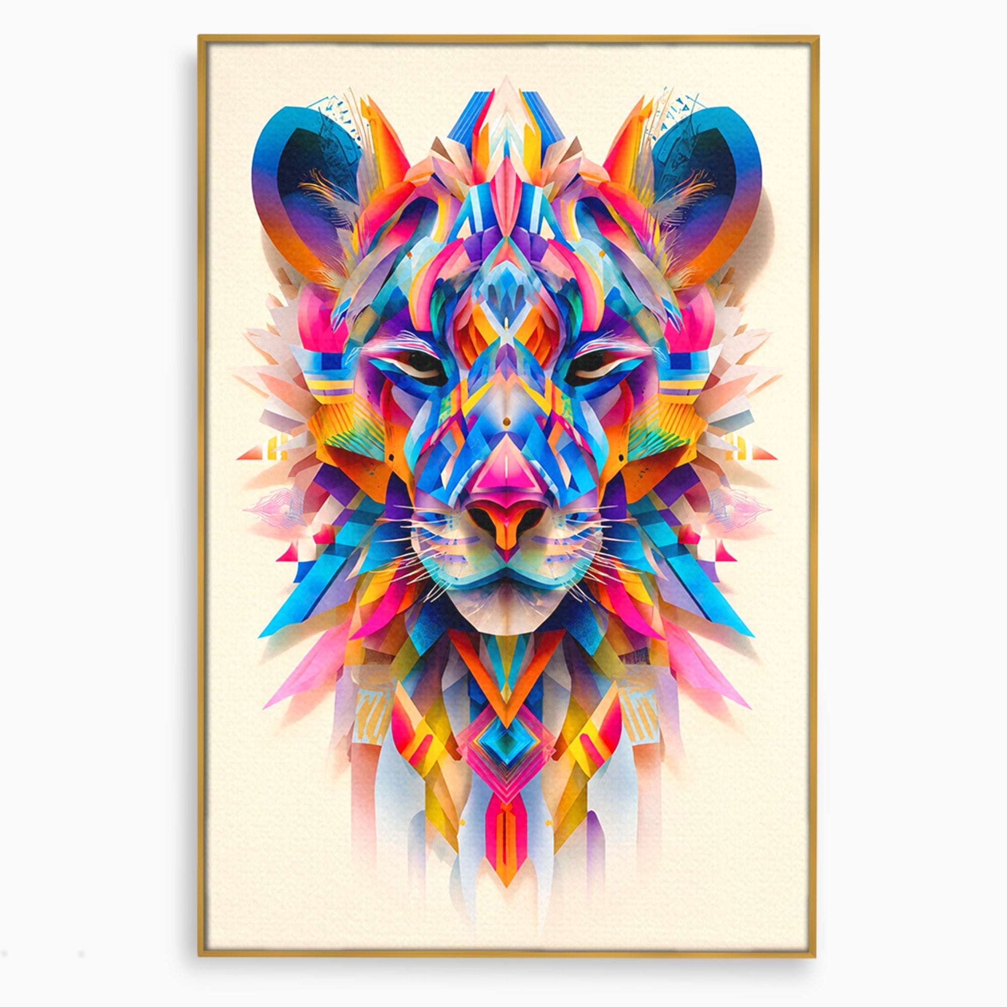 Tablou Canvas Premium LuxCanva® M1572, Tigrul Geometric, Tigru, Geometric, Abstract, Arta, Dormitor, Culori Vibrante