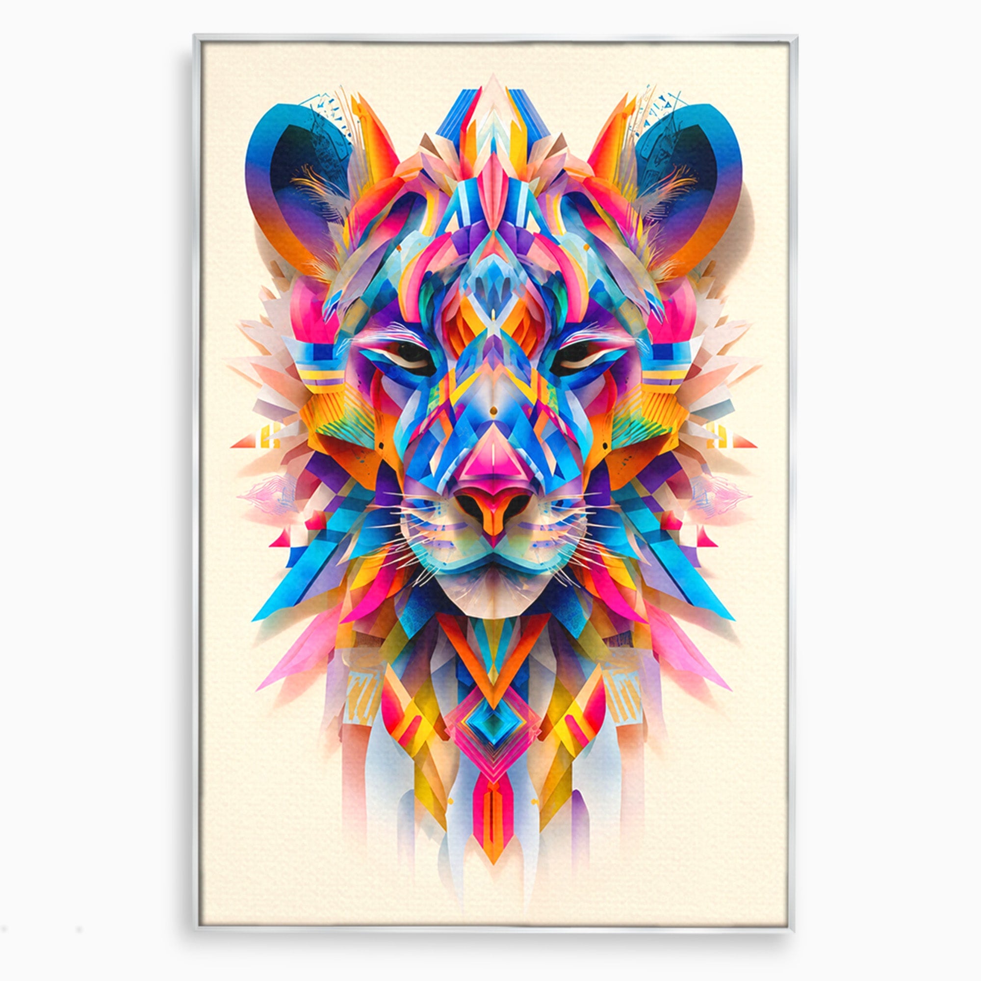Tablou Canvas Premium LuxCanva® M1572, Tigrul Geometric, Tigru, Geometric, Abstract, Arta, Dormitor, Culori Vibrante