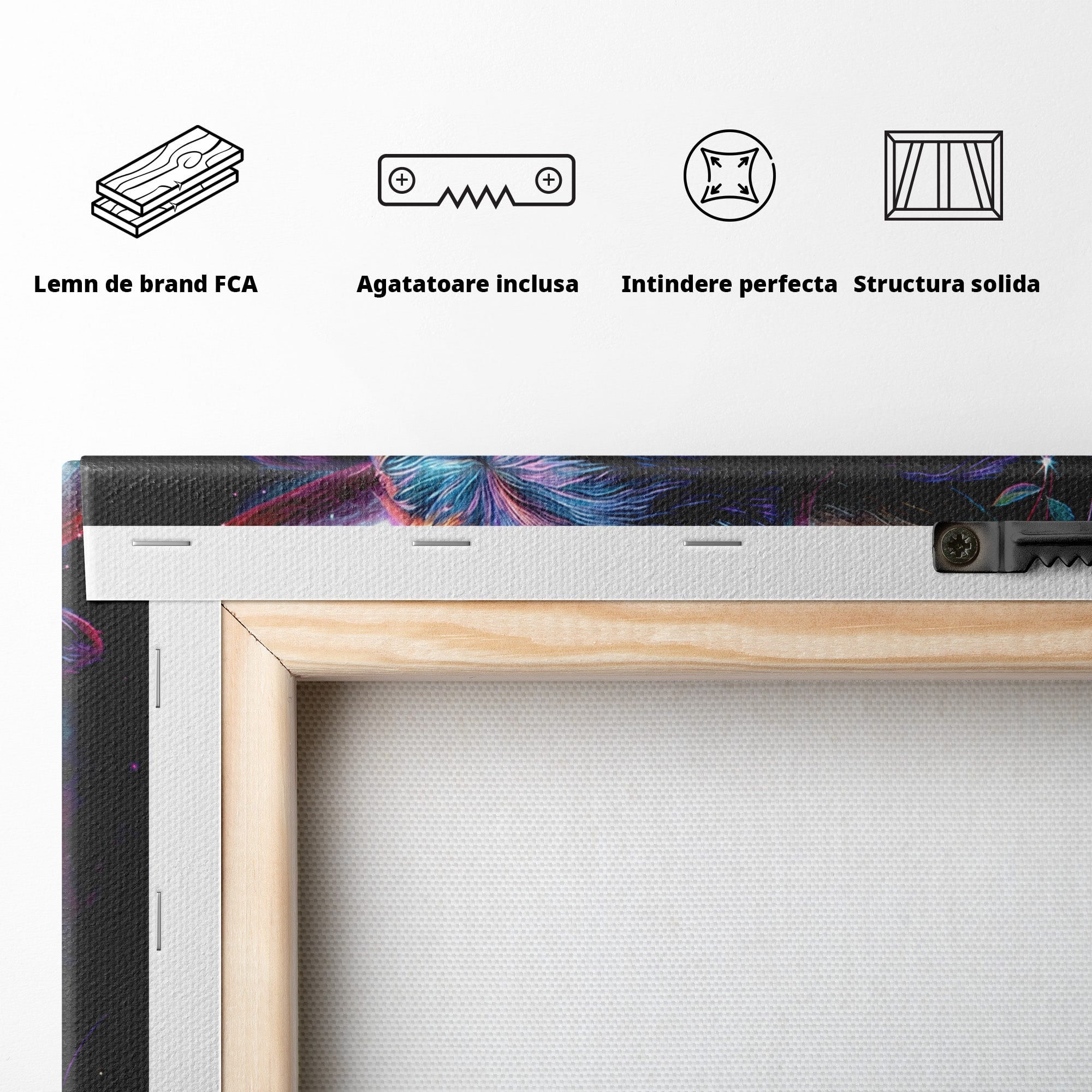Tablou Canvas Premium LuxCanva® M1573, Forță și Mister, Taur, Flori, Natura, Arta, Living, Culori Vibrante