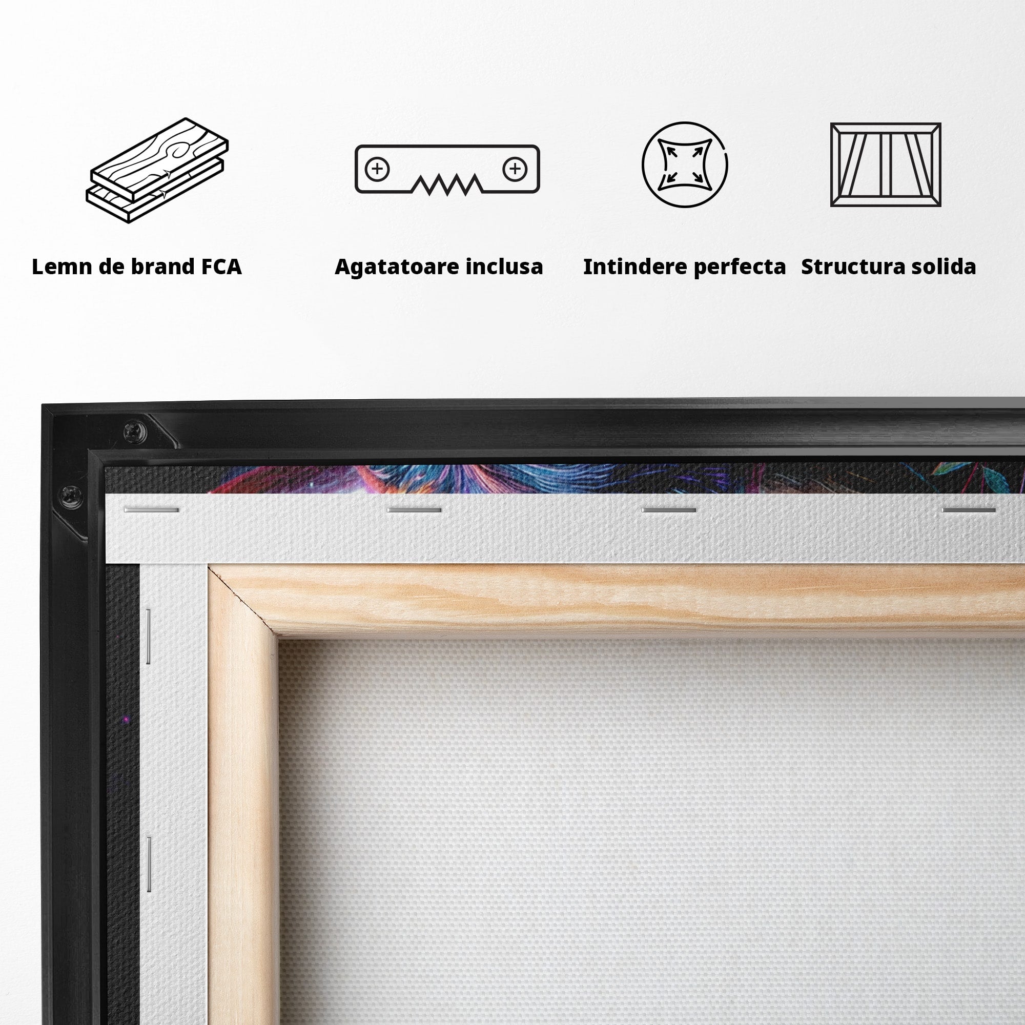 Tablou Canvas Premium LuxCanva® M1573, Forță și Mister, Taur, Flori, Natura, Arta, Living, Culori Vibrante