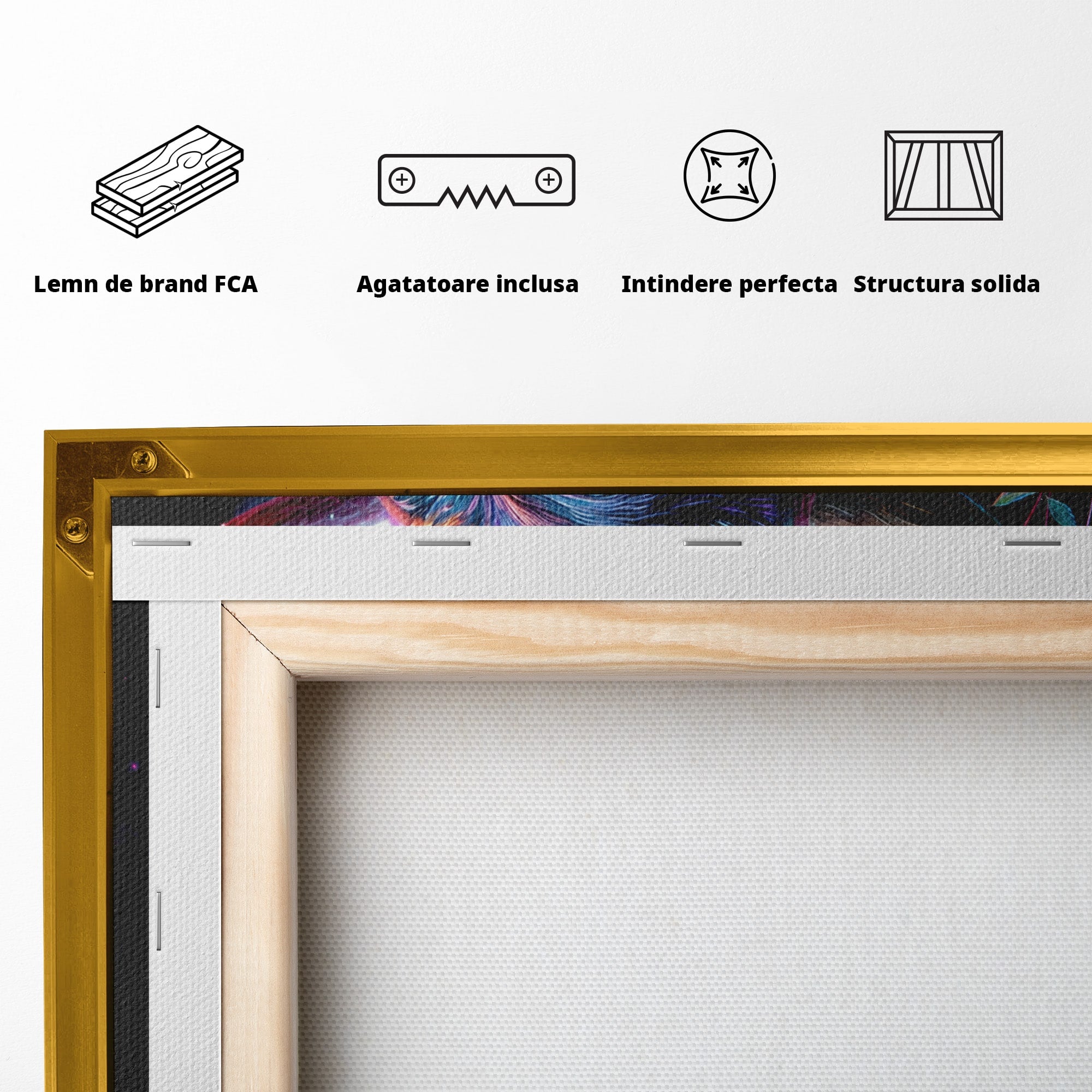 Tablou Canvas Premium LuxCanva® M1573, Forță și Mister, Taur, Flori, Natura, Arta, Living, Culori Vibrante