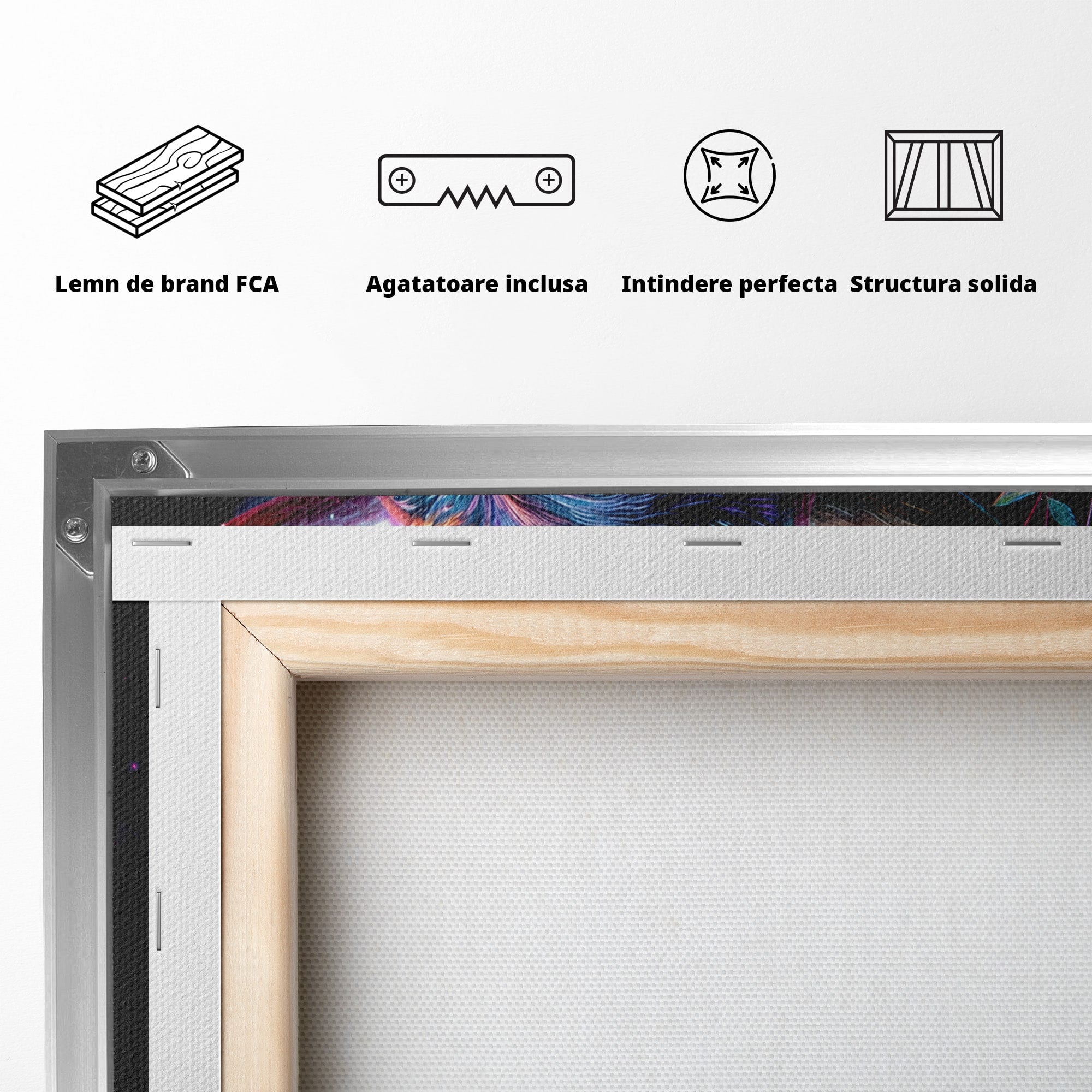 Tablou Canvas Premium LuxCanva® M1573, Forță și Mister, Taur, Flori, Natura, Arta, Living, Culori Vibrante