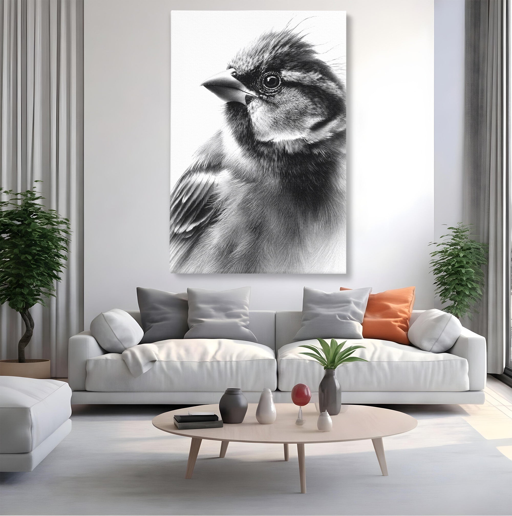 Tablou Canvas Premium LuxCanva® M1574, Portret De Pasare, Pasare, Portret, Arta, Detalii, Dormitor, Culori Vibrante