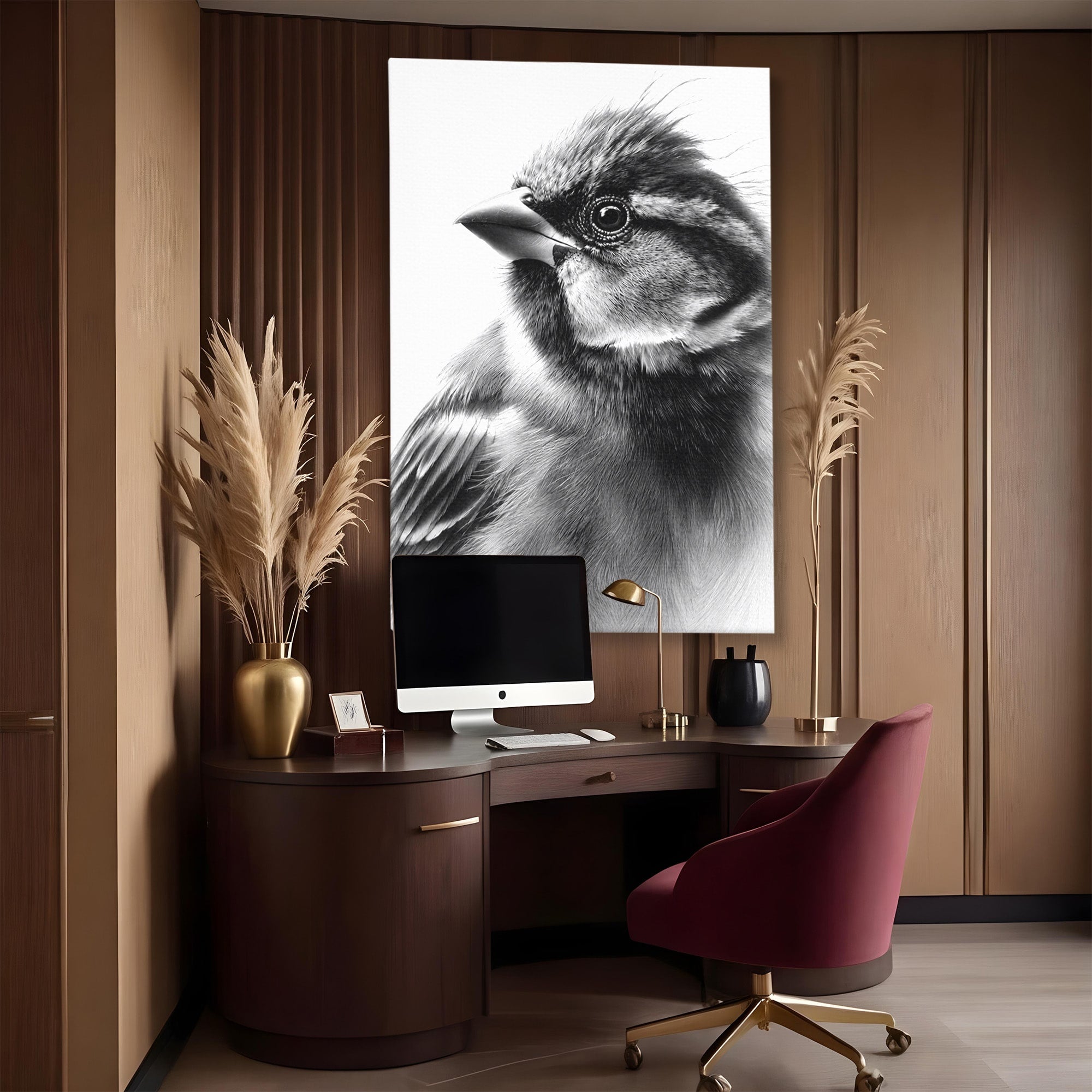 Tablou Canvas Premium LuxCanva® M1574, Portret De Pasare, Pasare, Portret, Arta, Detalii, Dormitor, Culori Vibrante