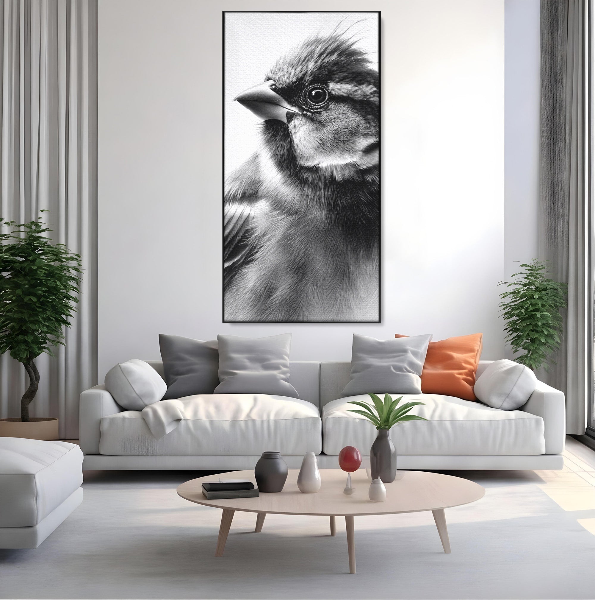 Tablou Canvas Premium LuxCanva® M1574, Portret De Pasare, Pasare, Portret, Arta, Detalii, Dormitor, Culori Vibrante