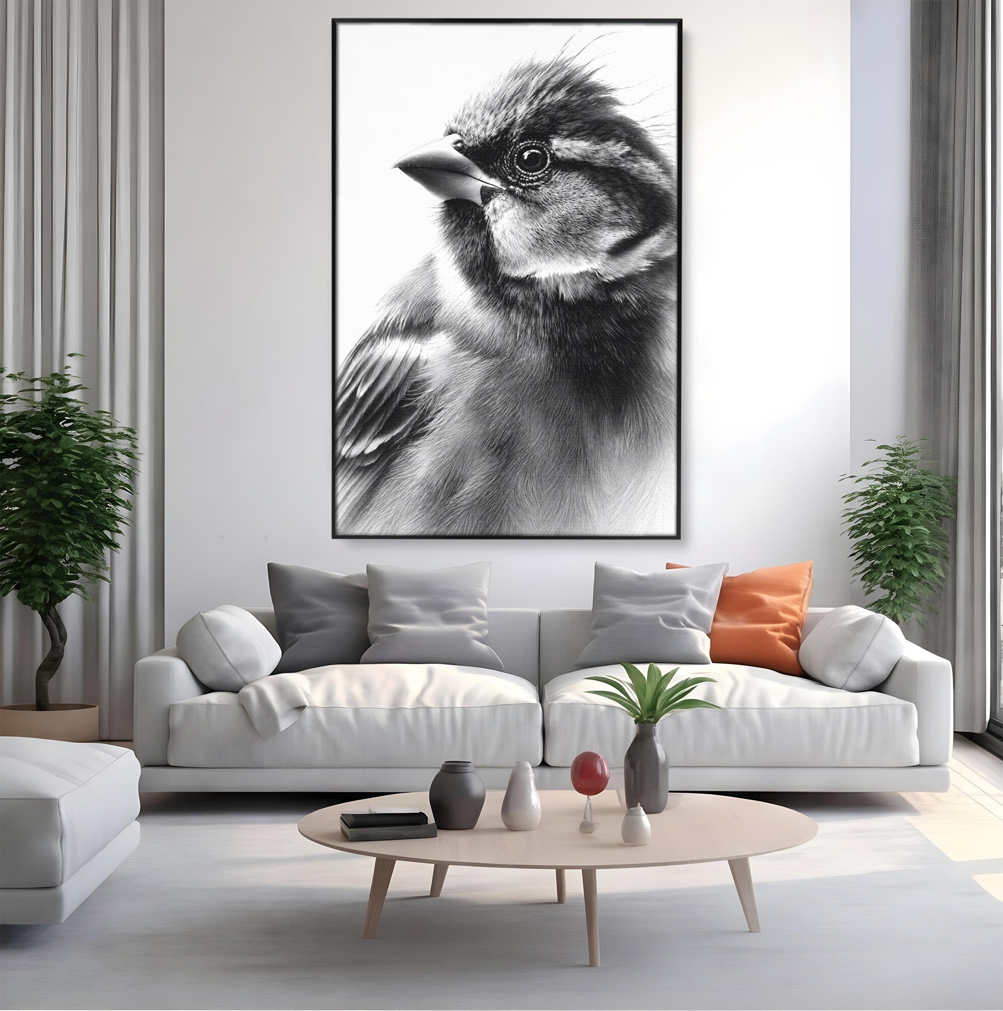 Tablou Canvas Premium LuxCanva® M1574, Portret De Pasare, Pasare, Portret, Arta, Detalii, Dormitor, Culori Vibrante