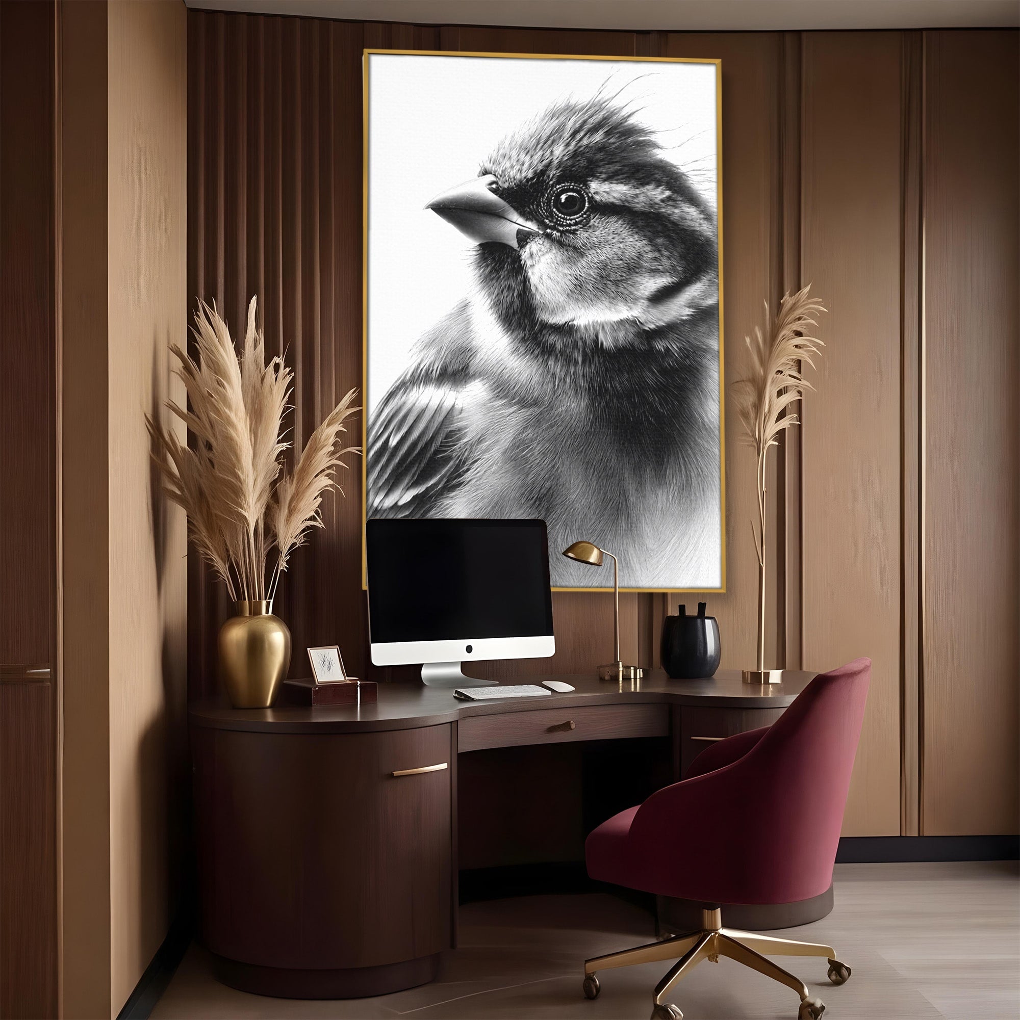 Tablou Canvas Premium LuxCanva® M1574, Portret De Pasare, Pasare, Portret, Arta, Detalii, Dormitor, Culori Vibrante