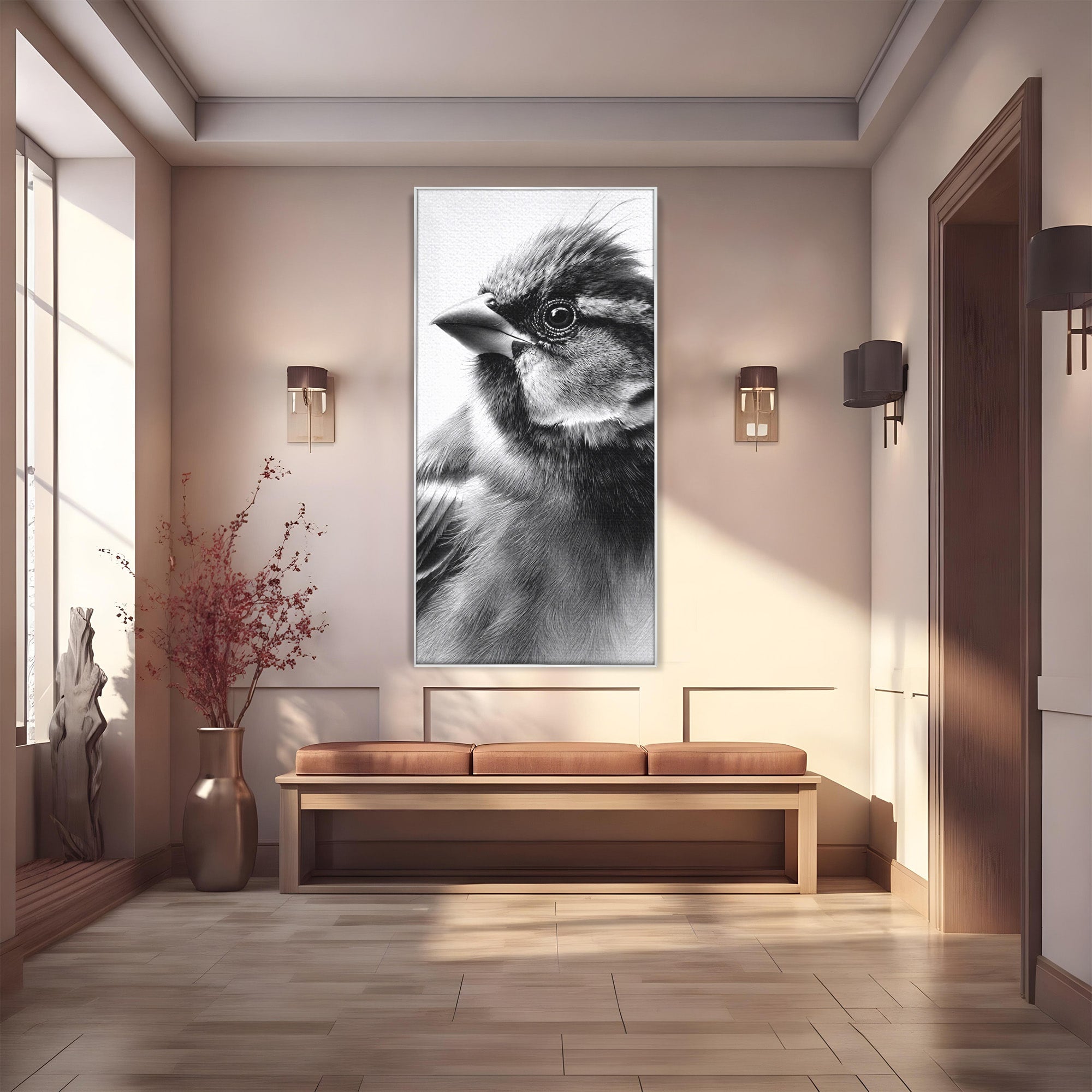 Tablou Canvas Premium LuxCanva® M1574, Portret De Pasare, Pasare, Portret, Arta, Detalii, Dormitor, Culori Vibrante