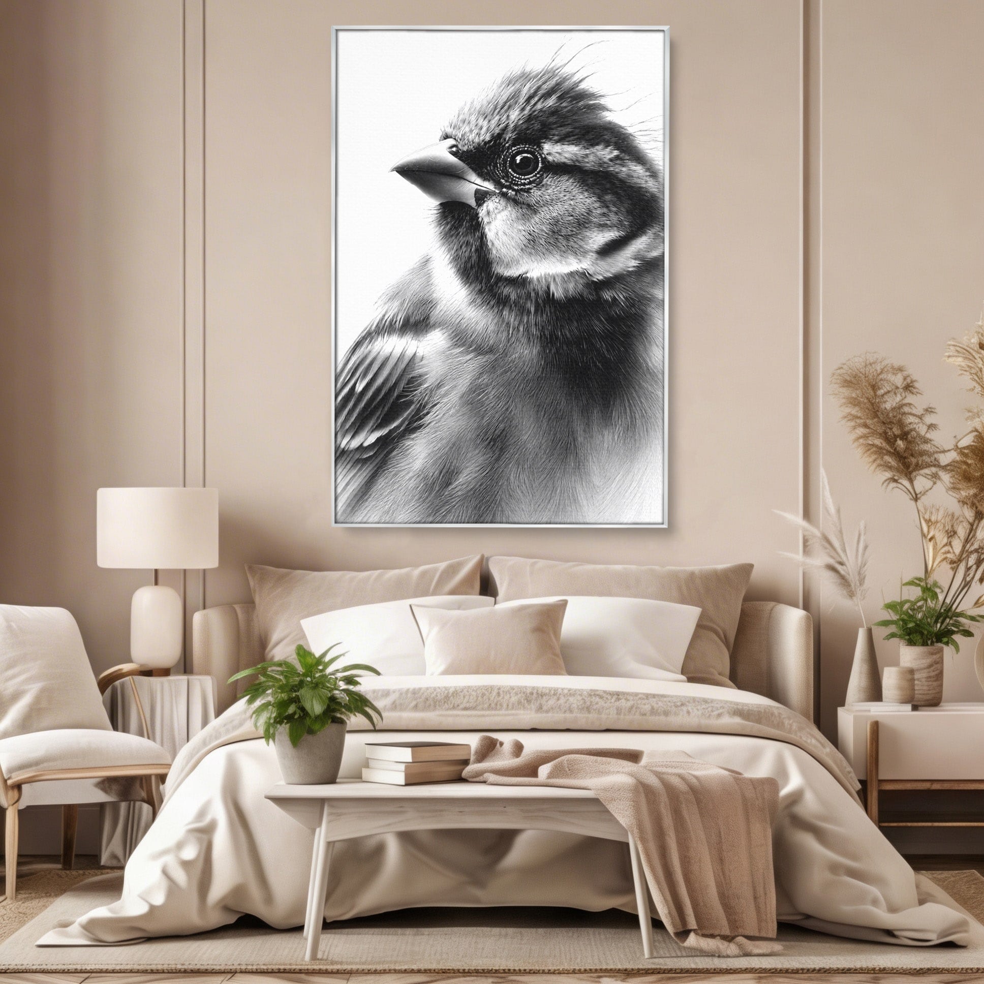 Tablou Canvas Premium LuxCanva® M1574, Portret De Pasare, Pasare, Portret, Arta, Detalii, Dormitor, Culori Vibrante