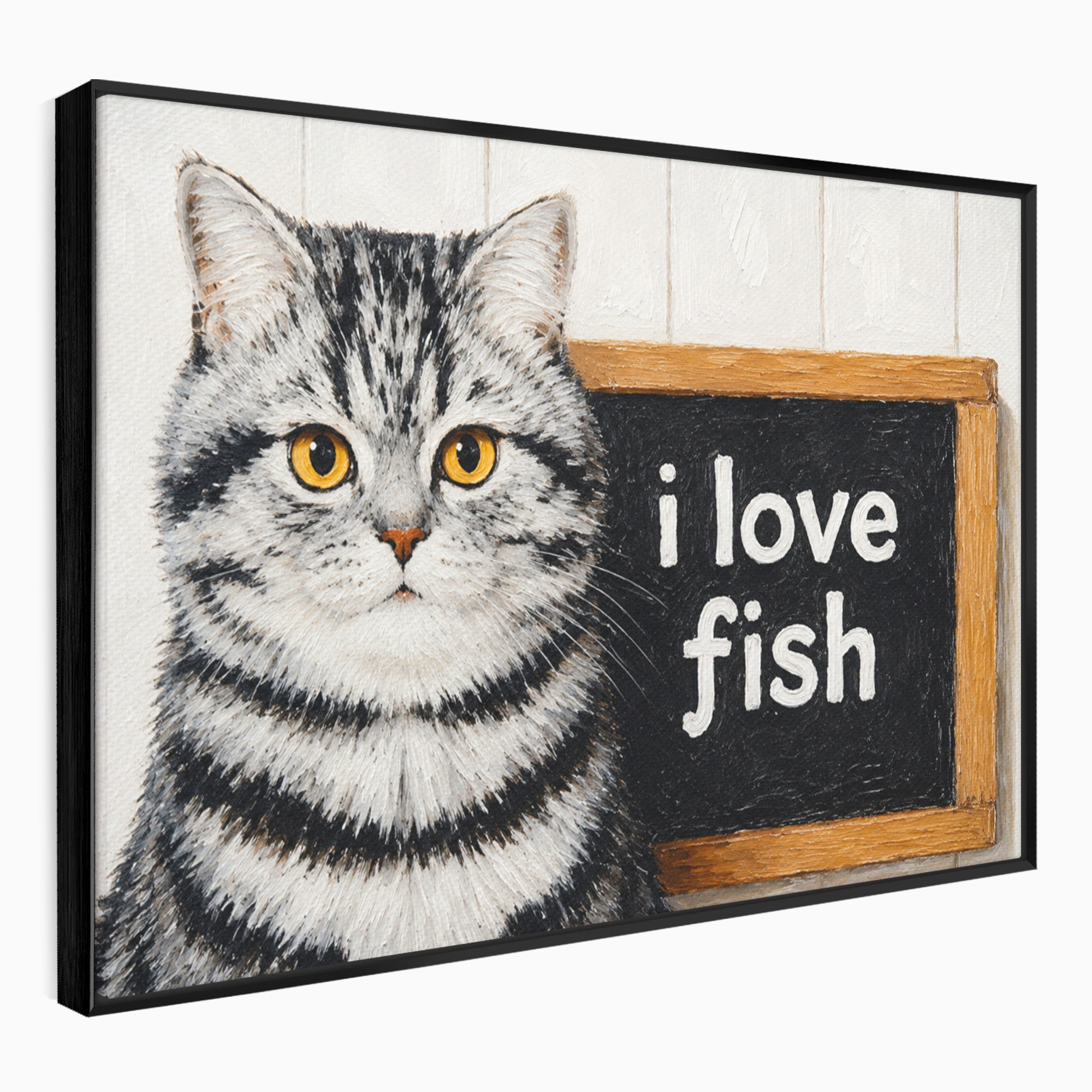 Tablou Canvas Premium LuxCanva® M1577, Micul Gurmand, Pisica, Mesaj, Animale, Living, Birou, Culori Vibrante