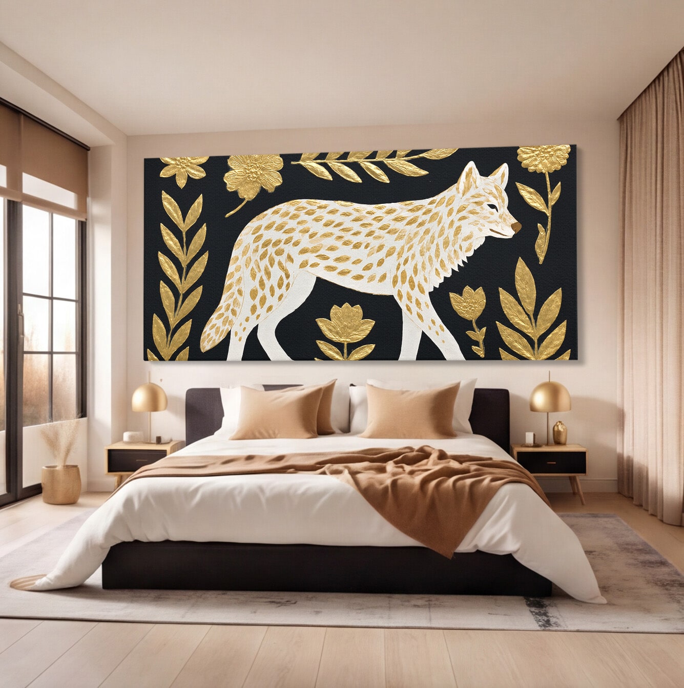 Tablou Canvas Premium LuxCanva® M1579, Spirit Sălbatic, Lup, Animale, Natura, Elegant, Living, Dormitor, Culori Vibrante