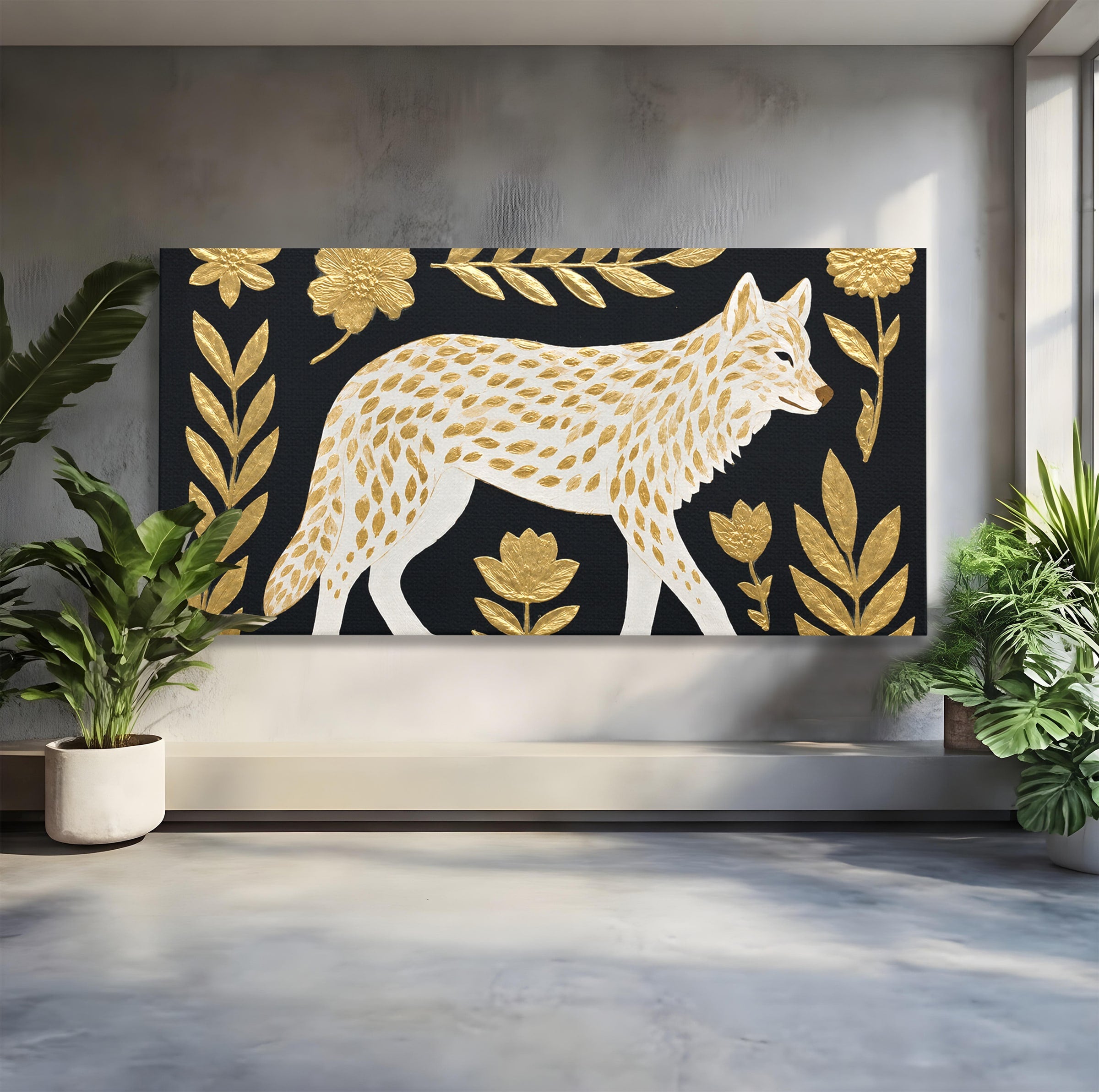 Tablou Canvas Premium LuxCanva® M1579, Spirit Sălbatic, Lup, Animale, Natura, Elegant, Living, Dormitor, Culori Vibrante