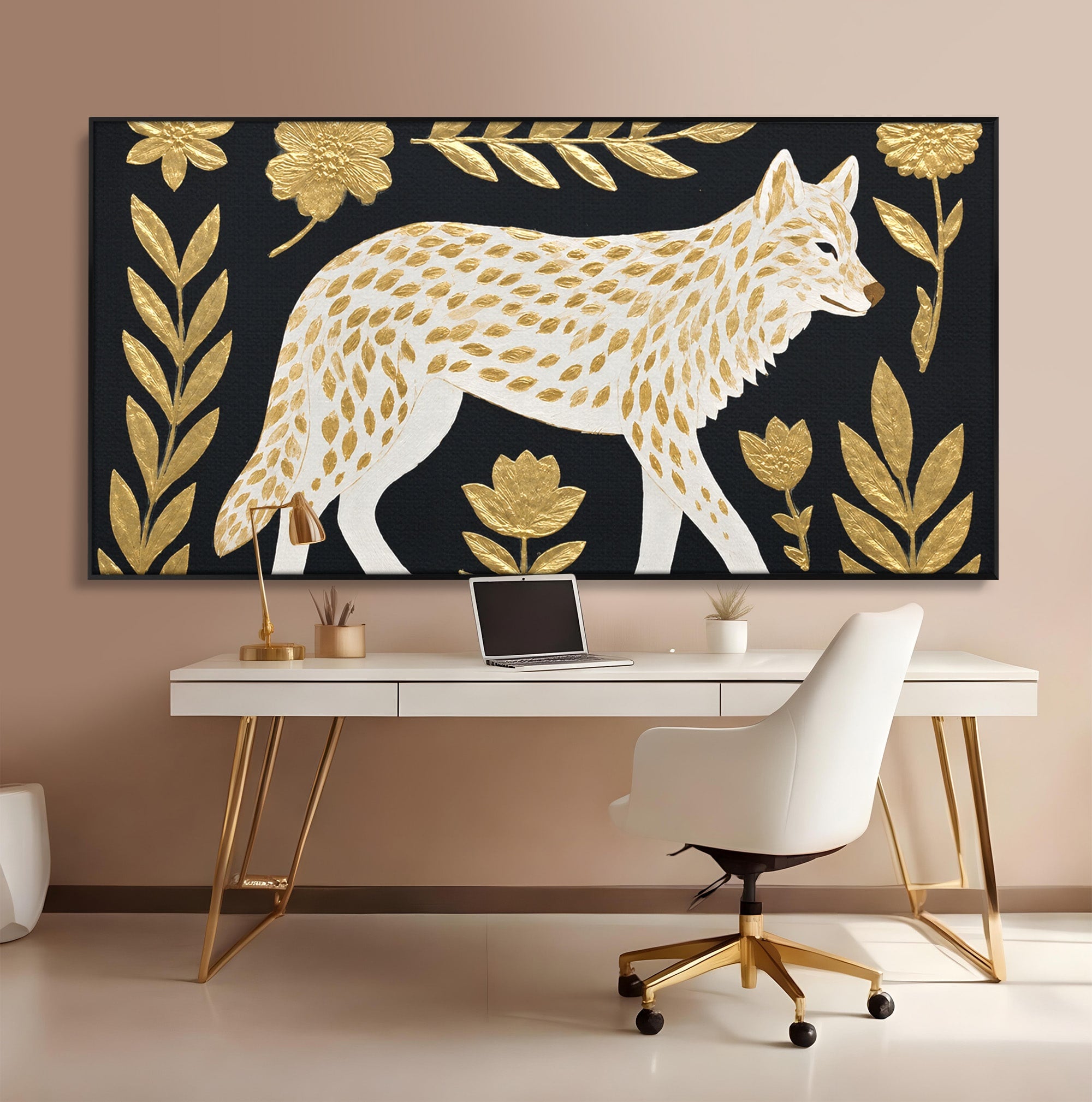 Tablou Canvas Premium LuxCanva® M1579, Spirit Sălbatic, Lup, Animale, Natura, Elegant, Living, Dormitor, Culori Vibrante